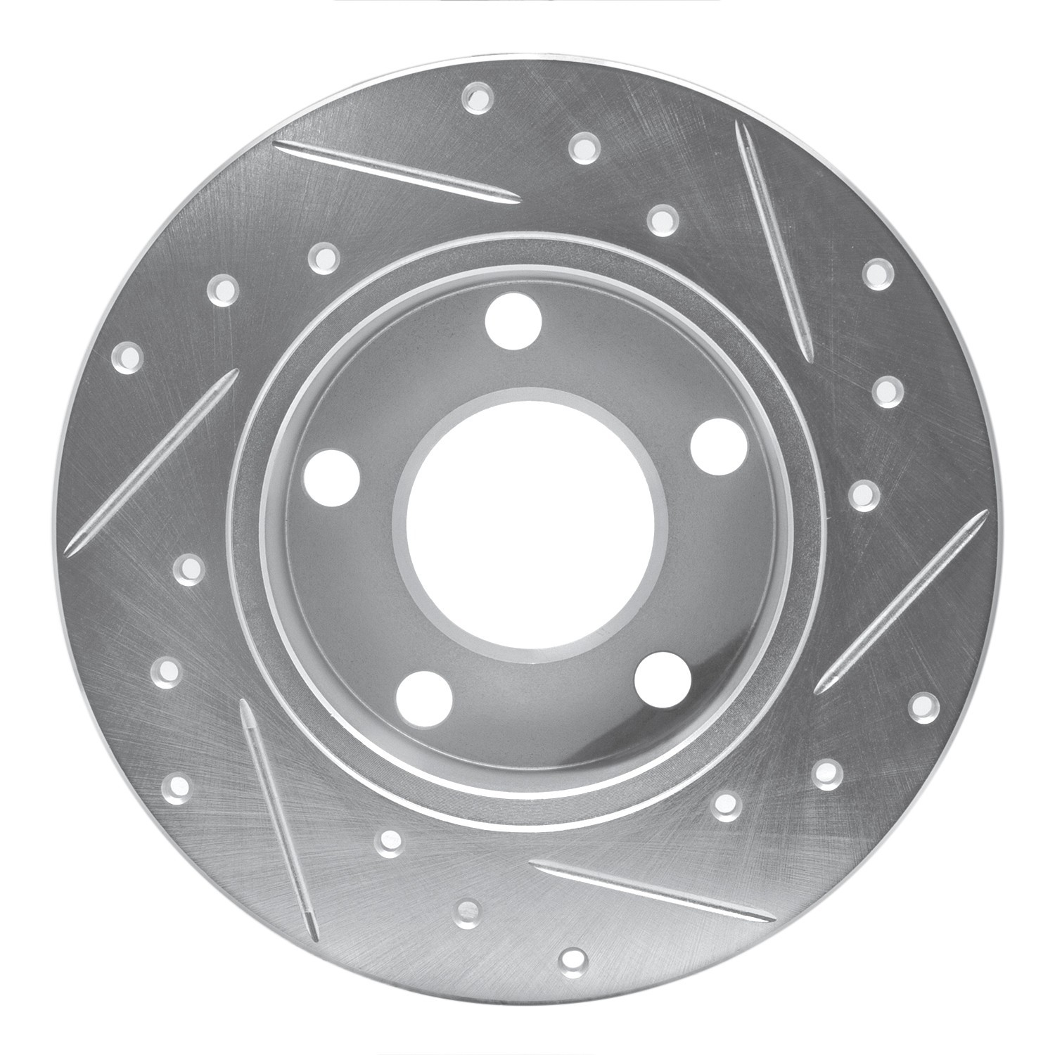 DYN 631-74011L DFC Brake Rotor - Drilled and Slotted - Silver - Image 4