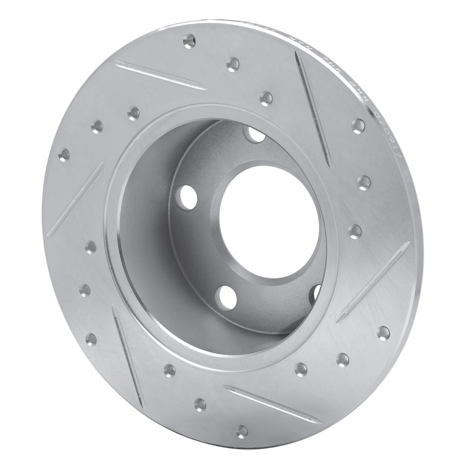 DYN 631-74011L DFC Brake Rotor - Drilled and Slotted - Silver - Image 2