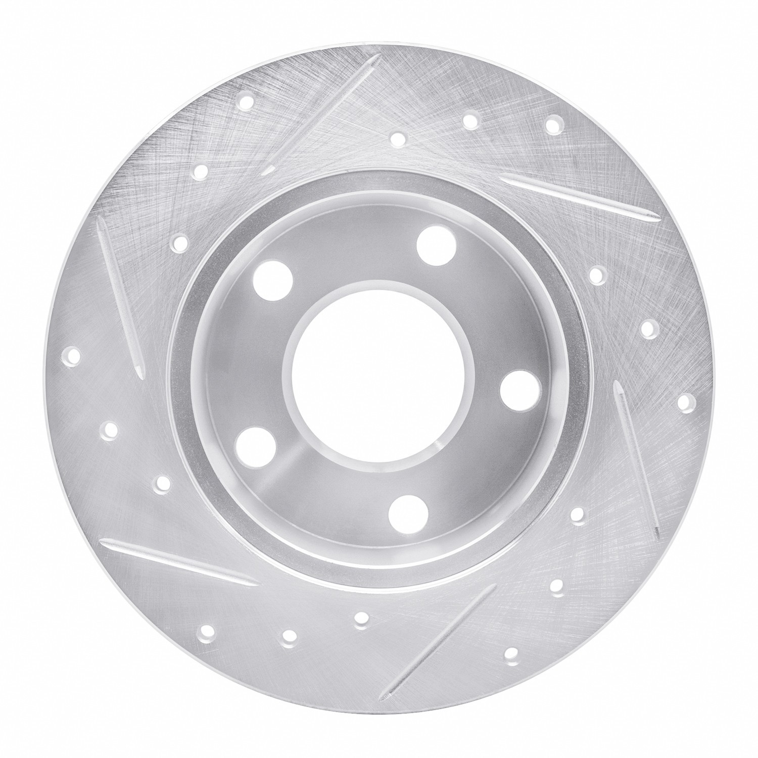 DYN 631-74011R DFC Brake Rotor - Drilled and Slotted - Silver - Image 4