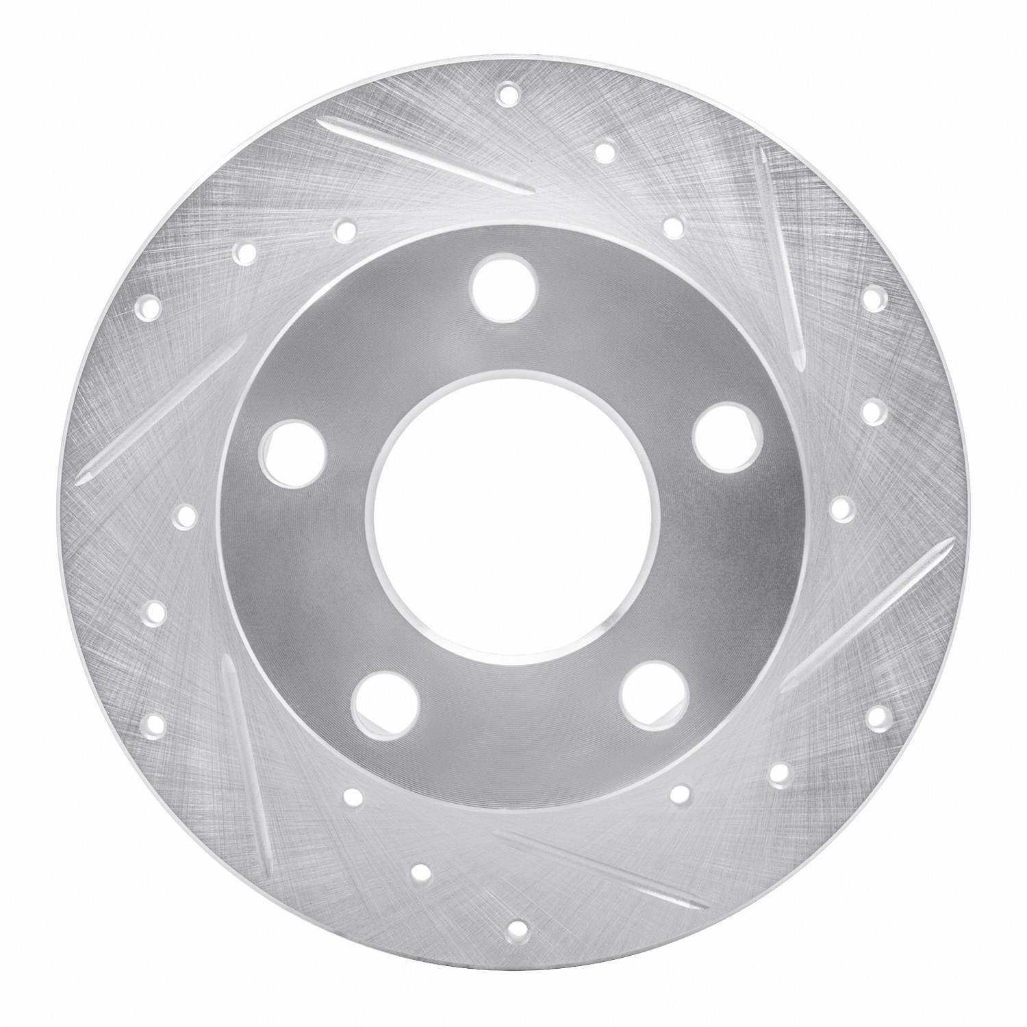DYN 631-74011R DFC Brake Rotor - Drilled and Slotted - Silver