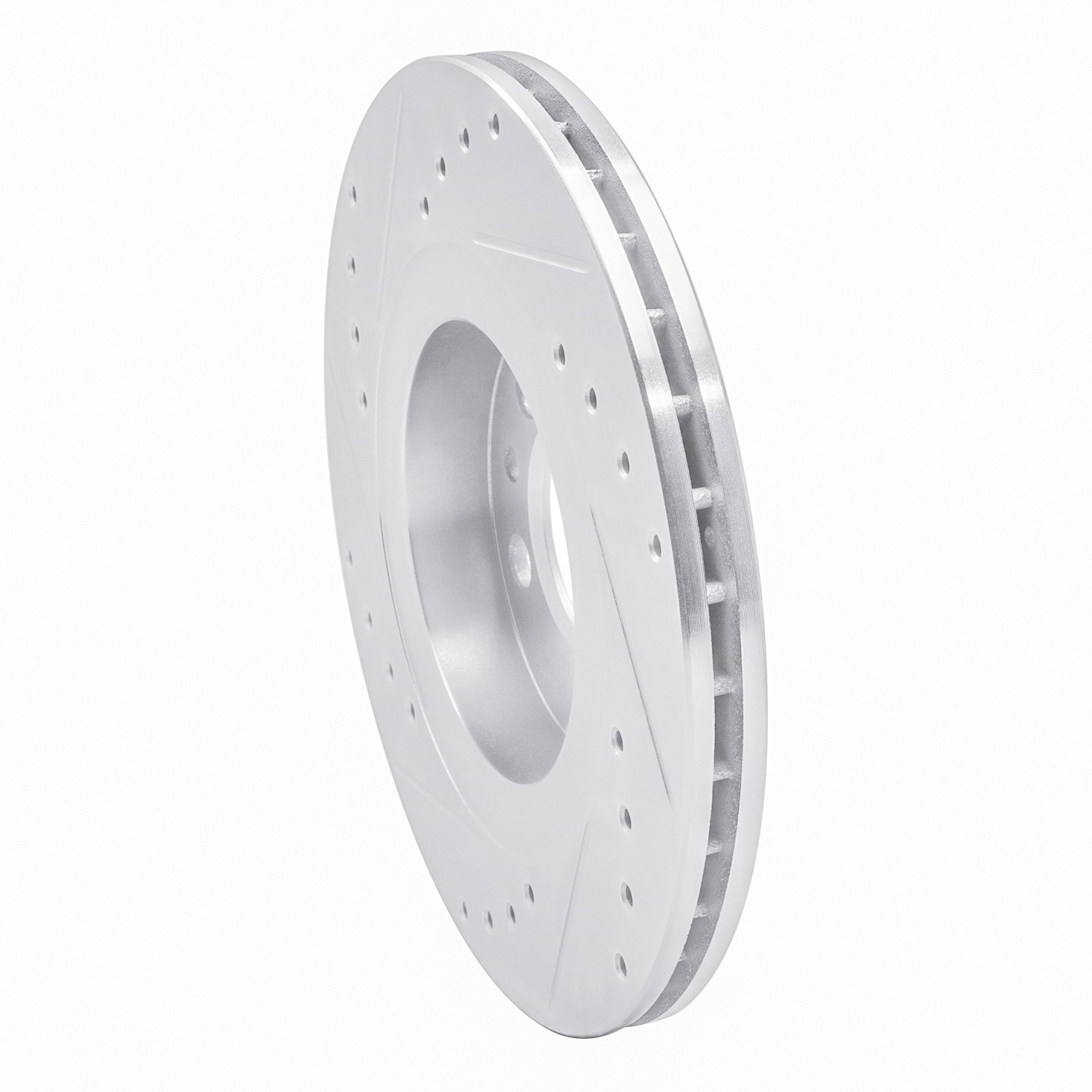 DYN 631-74016R DFC Brake Rotor - Drilled and Slotted - Silver - Image 2