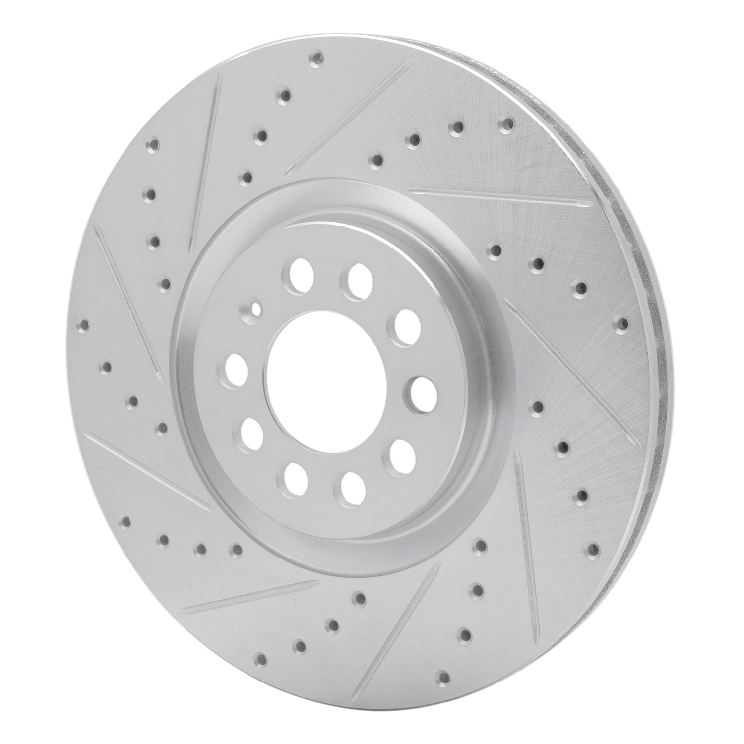 DYN 631-74021L DFC Brake Rotor - Drilled and Slotted - Silver - Image 3