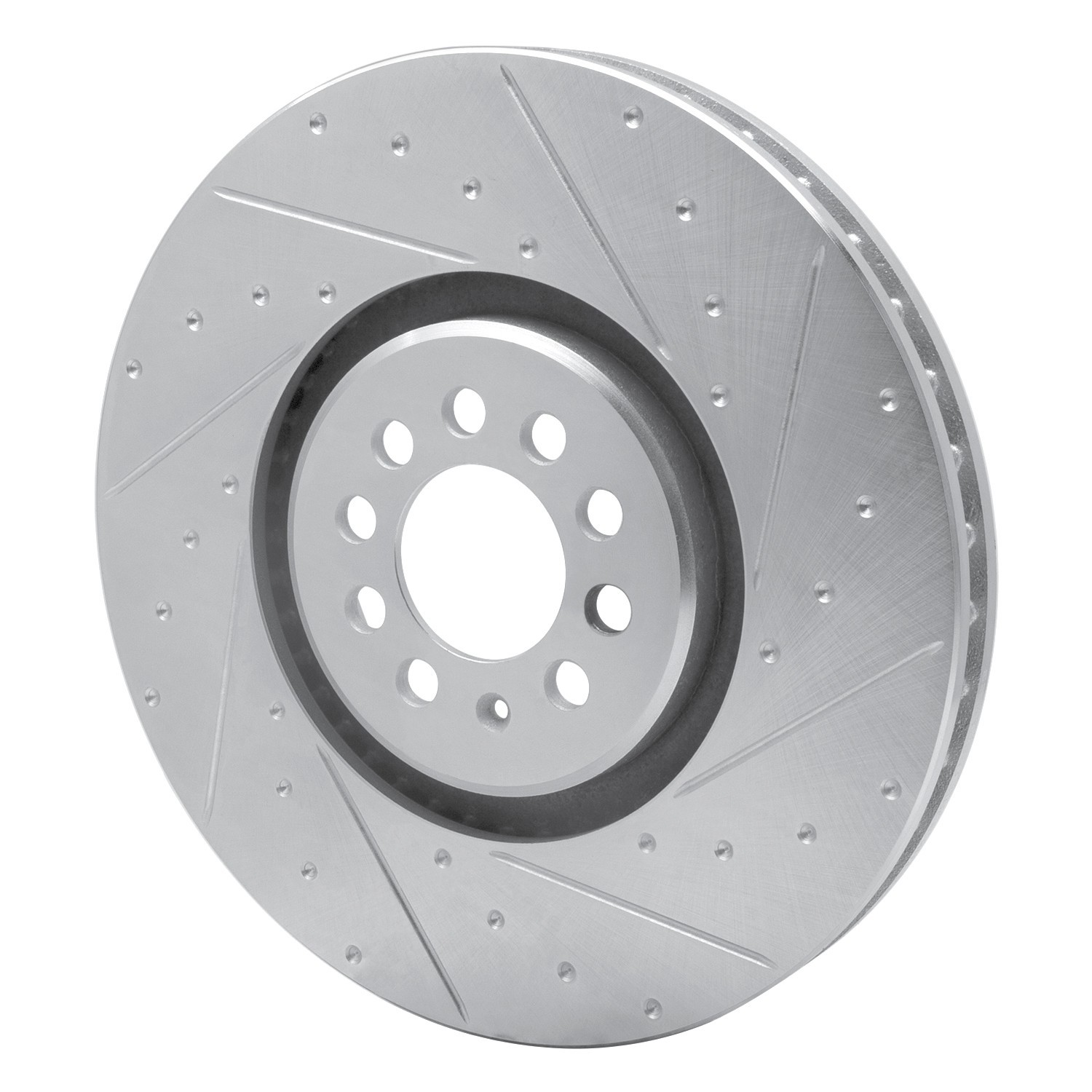 DYN 631-74025D DFC Brake Rotor - Drilled and Slotted - Silver - Image 2