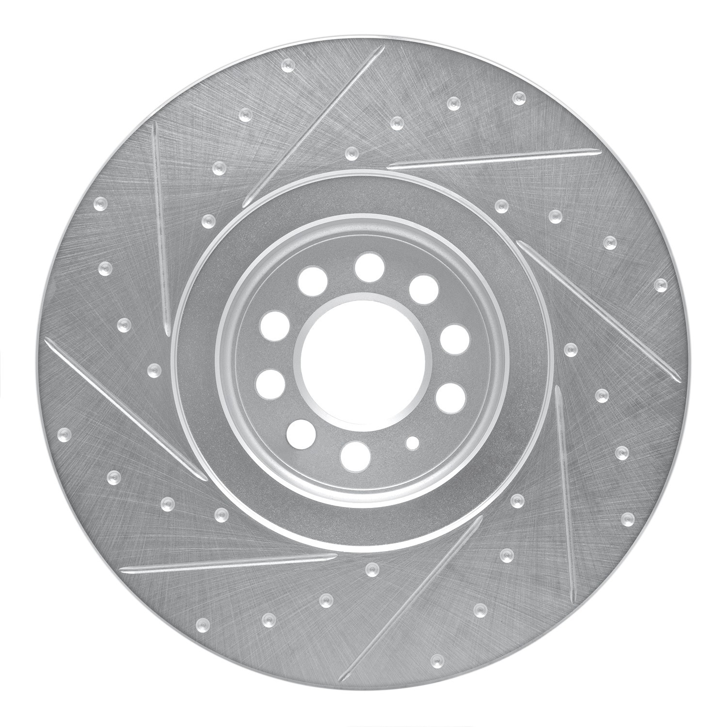 DYN 631-74025D DFC Brake Rotor - Drilled and Slotted - Silver - Image 3