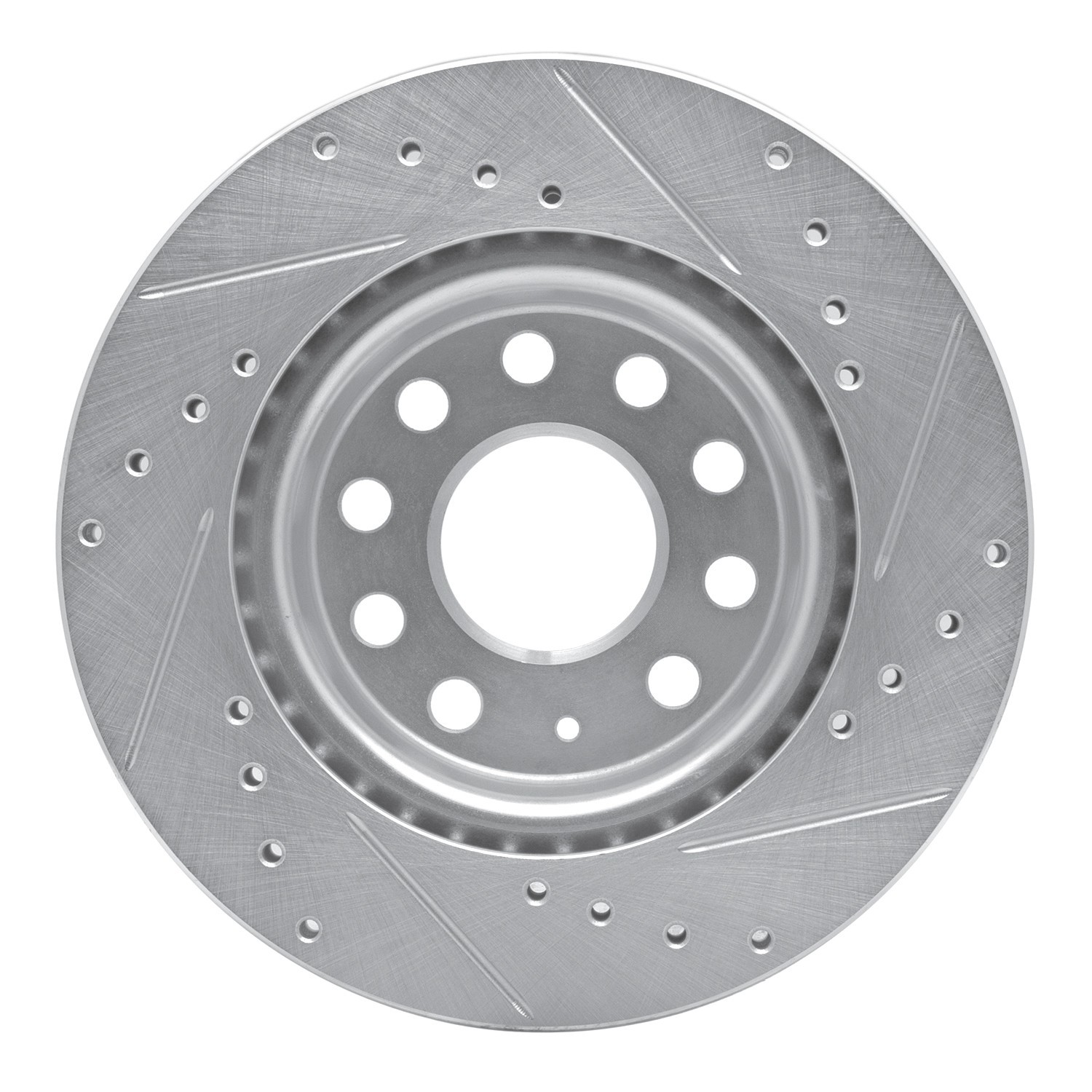 DYN 631-74032L DFC Brake Rotor - Drilled and Slotted - Silver - Image 2