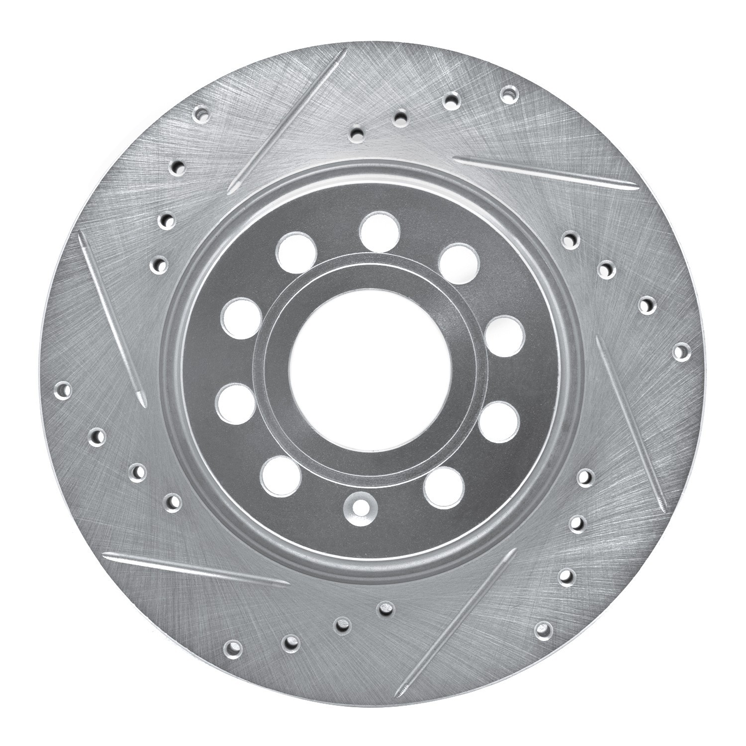 DYN 631-74032L DFC Brake Rotor - Drilled and Slotted - Silver - Image 3