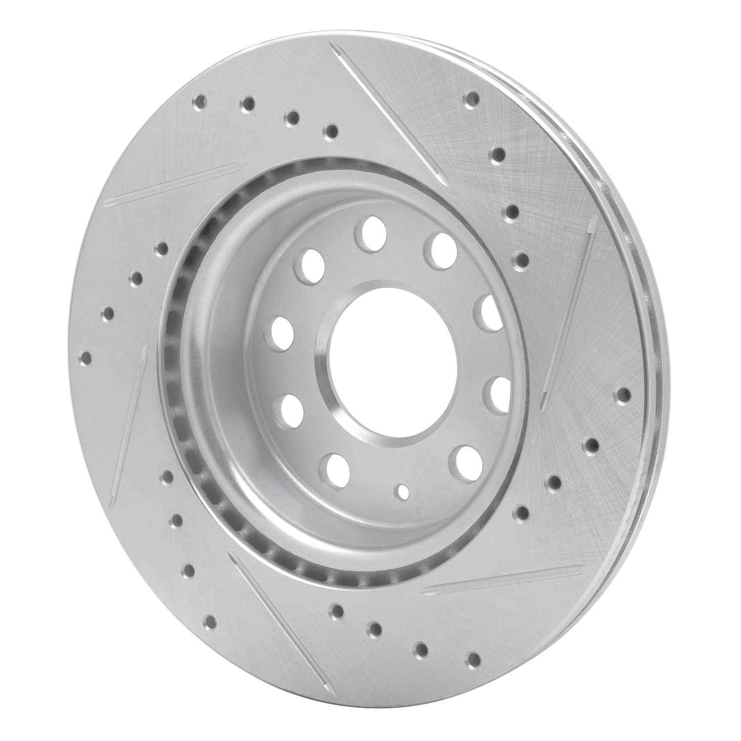 DYN 631-74032L DFC Brake Rotor - Drilled and Slotted - Silver - Image 5