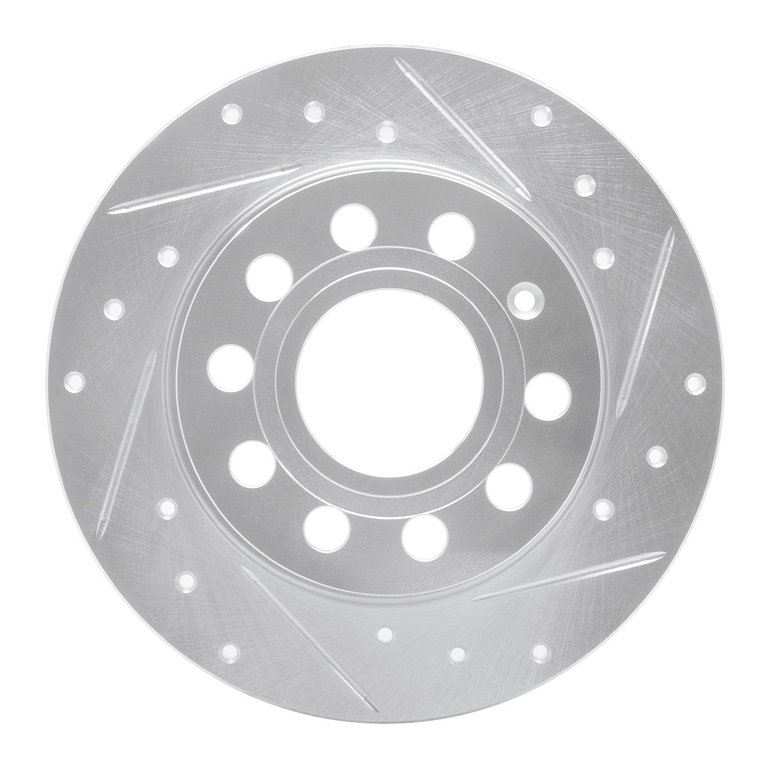 DYN 631-74033R DFC Brake Rotor - Drilled and Slotted - Silver