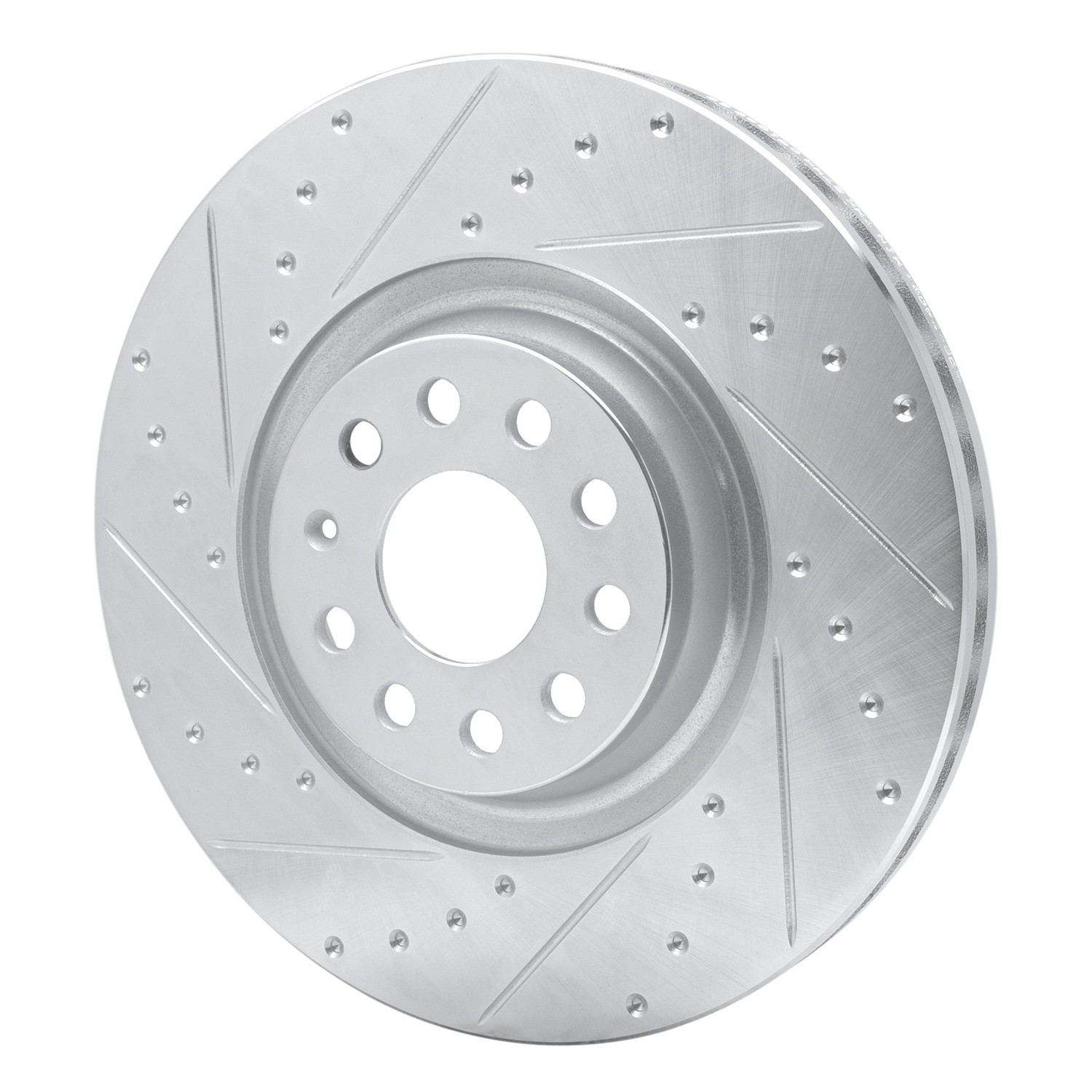 DYN 631-74034L DFC Brake Rotor - Drilled and Slotted - Silver