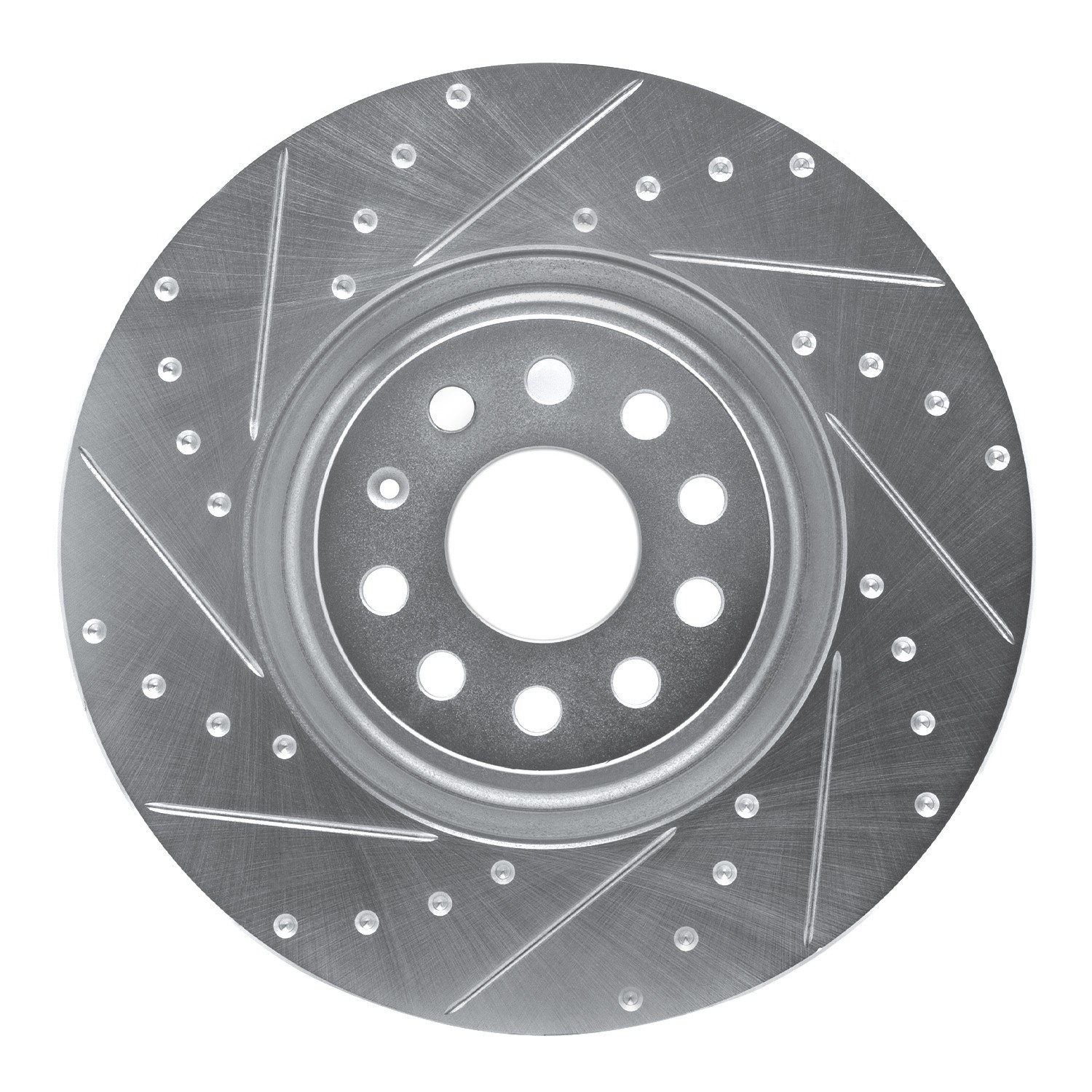 DYN 631-74034L DFC Brake Rotor - Drilled and Slotted - Silver - Image 2