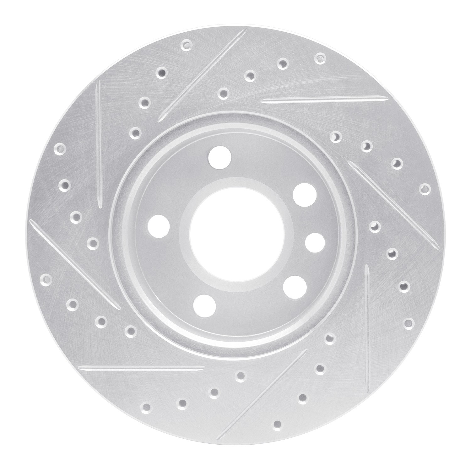 DYN 631-74043R DFC Brake Rotor - Drilled and Slotted - Silver - Image 4