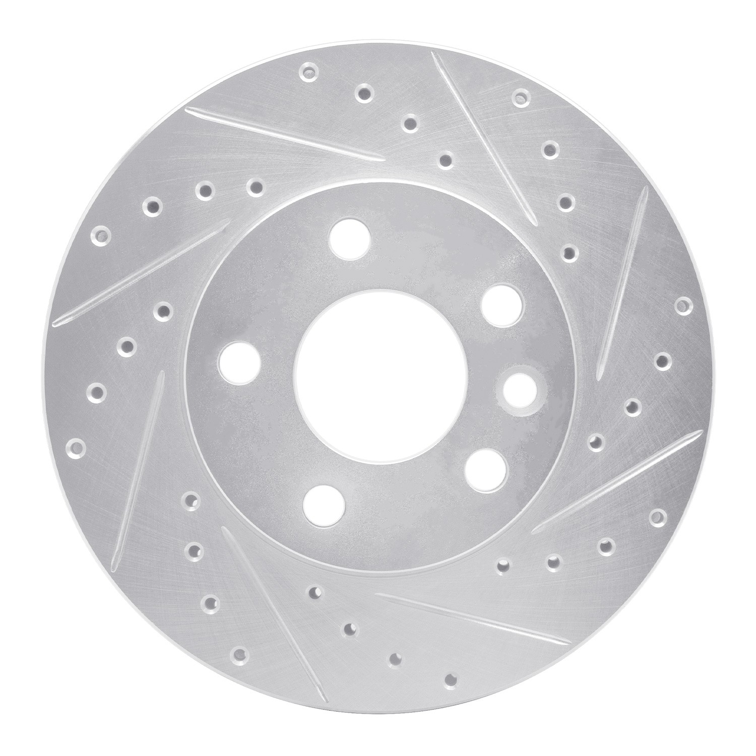 DYN 631-74043R DFC Brake Rotor - Drilled and Slotted - Silver