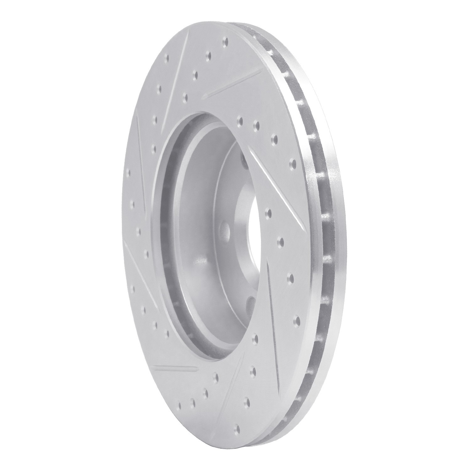 DYN 631-74043R DFC Brake Rotor - Drilled and Slotted - Silver - Image 2