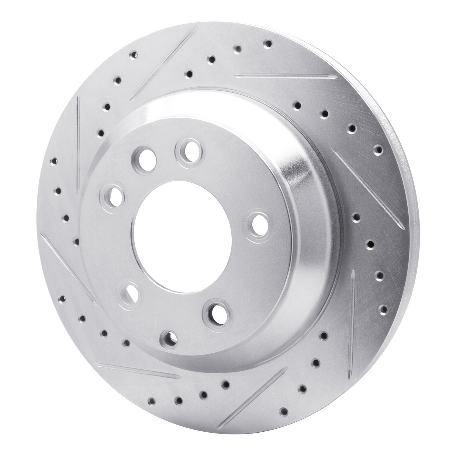 DYN 631-74048L DFC Brake Rotor - Drilled and Slotted - Silver - Image 3