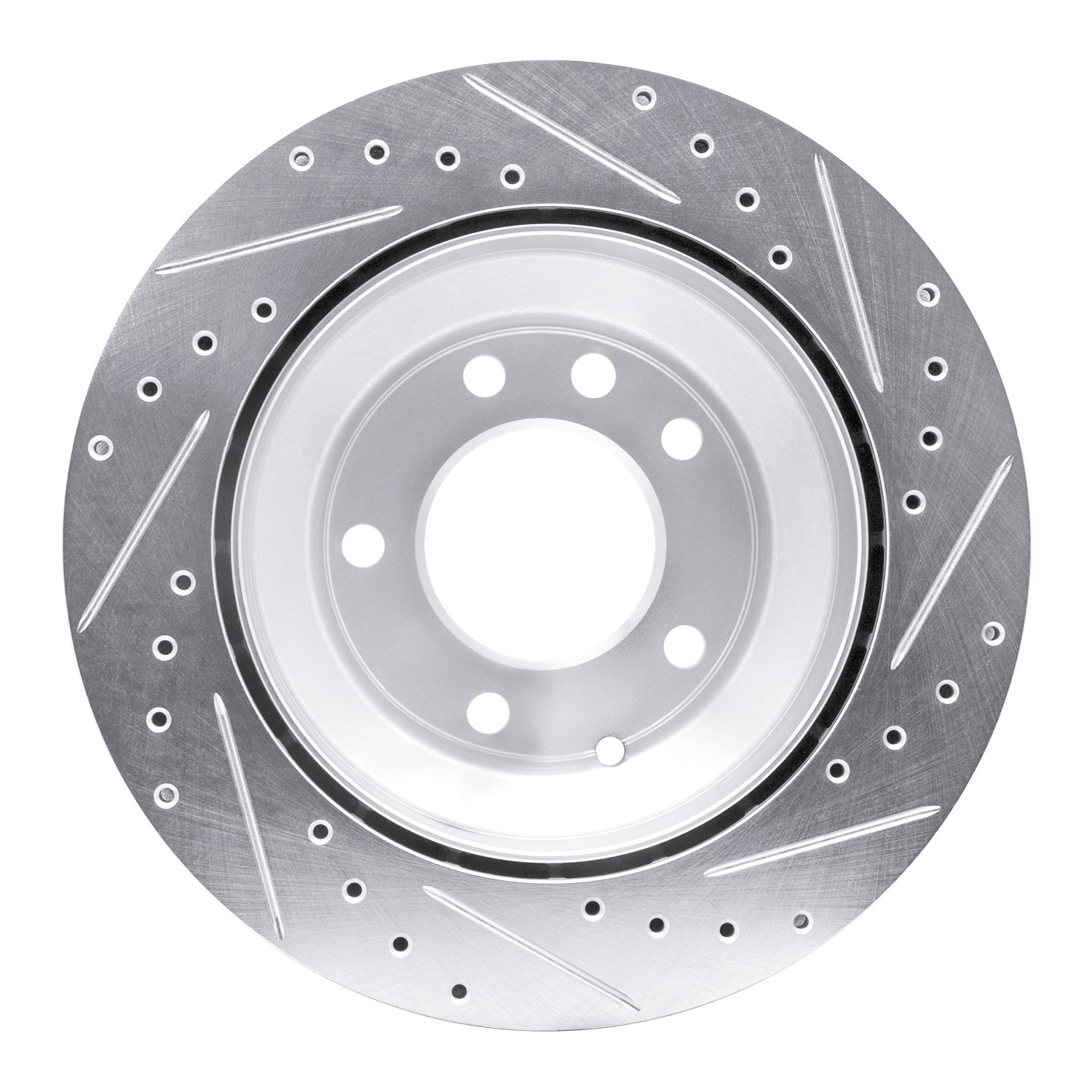 DYN 631-74048L DFC Brake Rotor - Drilled and Slotted - Silver - Image 4