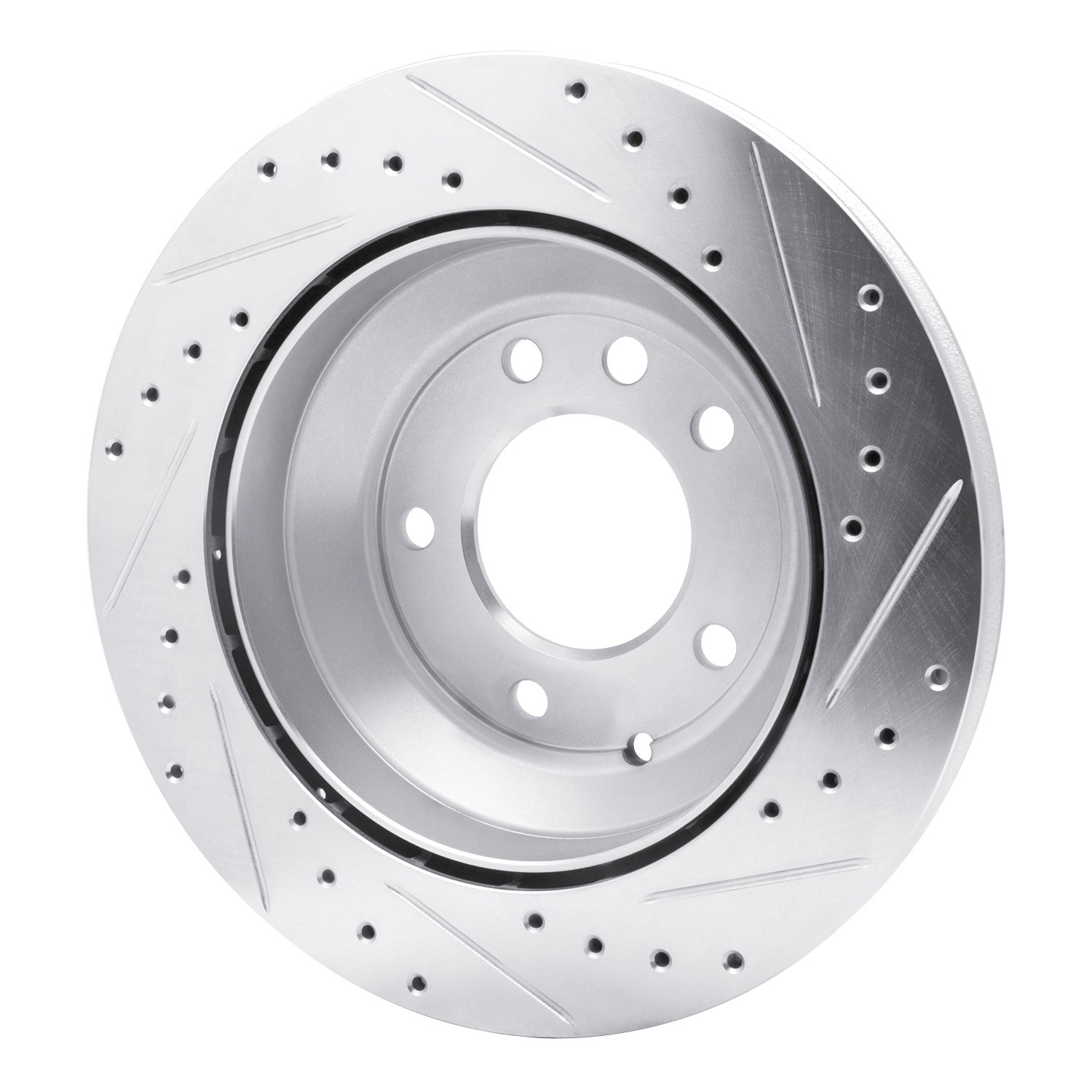 DYN 631-74048L DFC Brake Rotor - Drilled and Slotted - Silver - Image 2