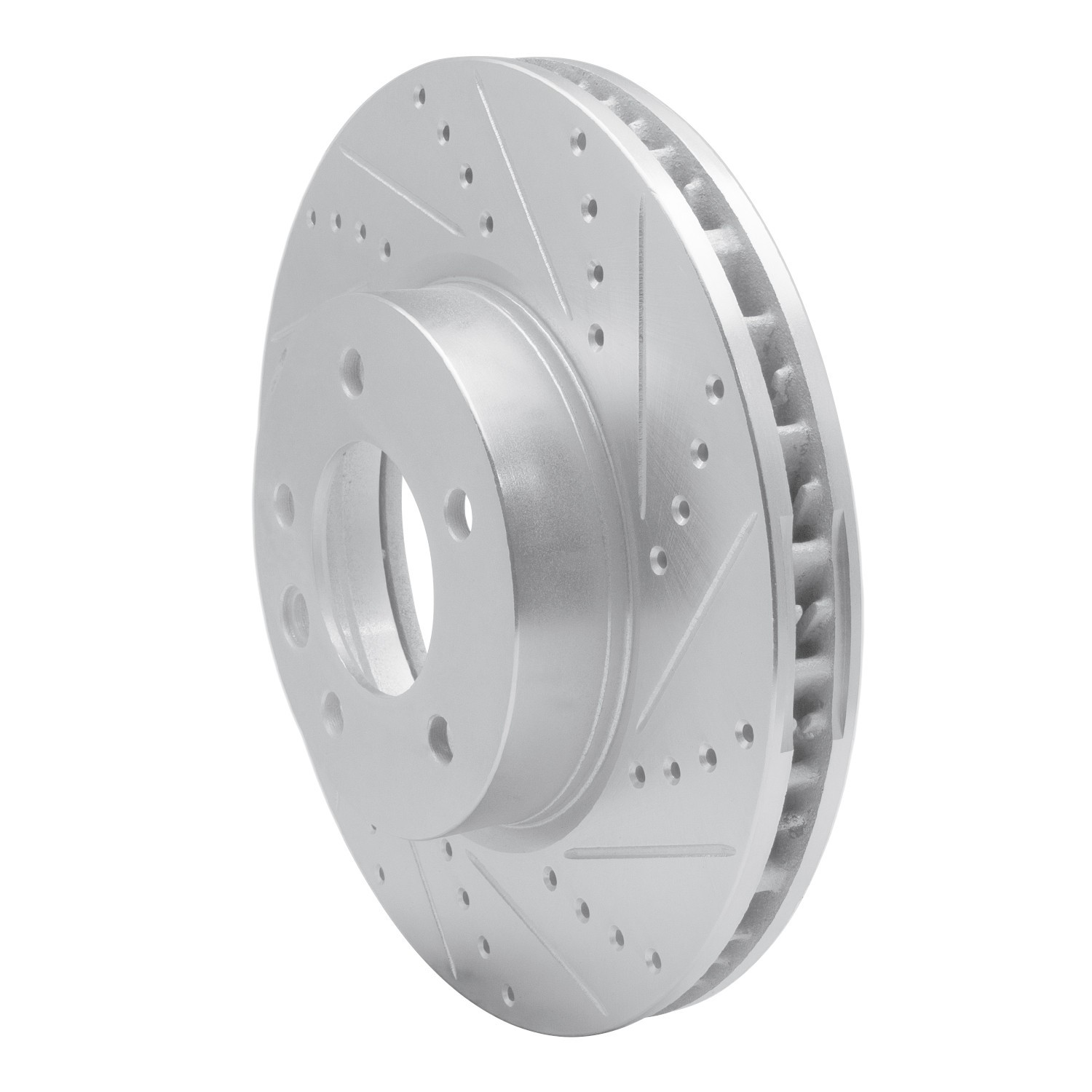 DYN 631-74049D DFC Brake Rotor - Drilled and Slotted - Silver - Image 3