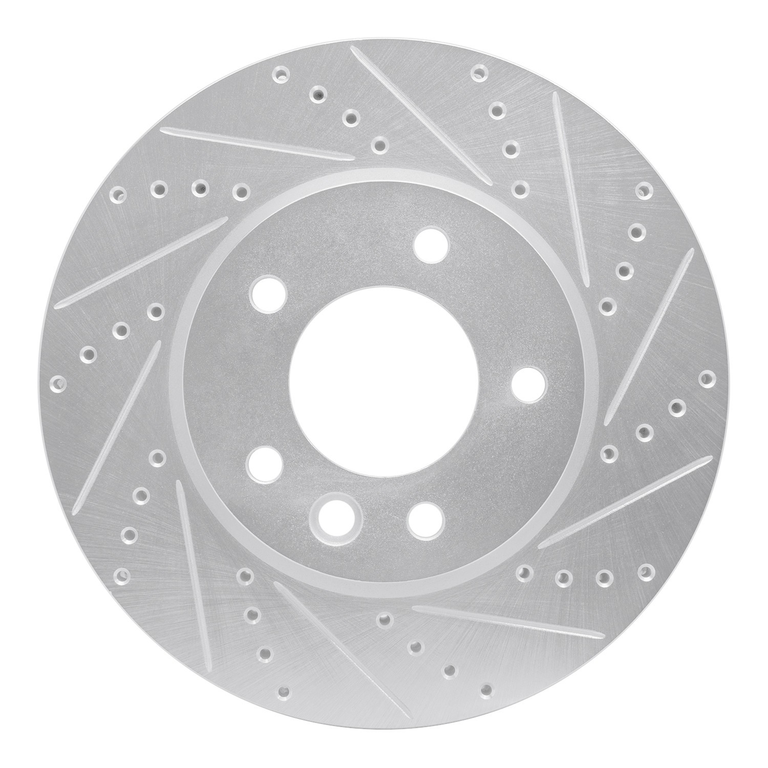 DYN 631-74049D DFC Brake Rotor - Drilled and Slotted - Silver