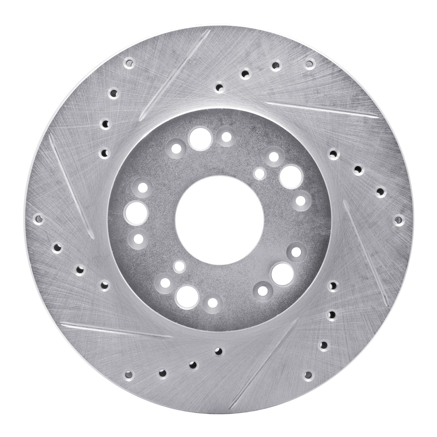 DYN 631-75000L DFC Brake Rotor - Drilled and Slotted - Silver