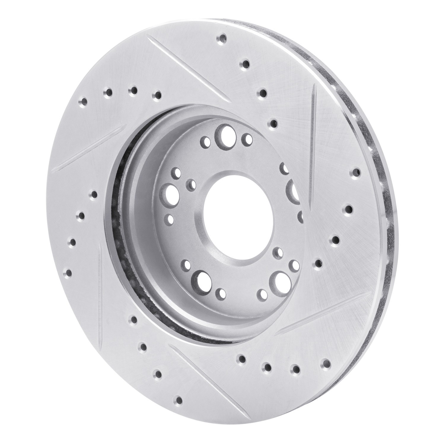 DYN 631-75000L DFC Brake Rotor - Drilled and Slotted - Silver - Image 2