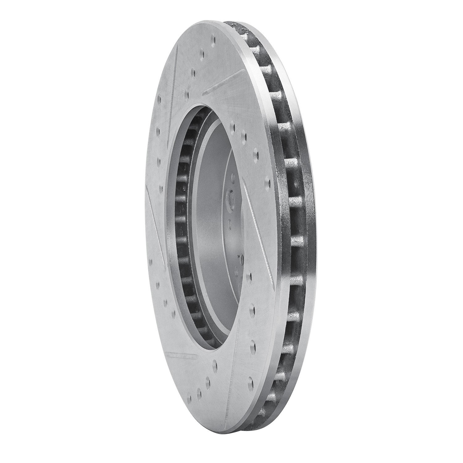 DYN 631-75000R DFC Brake Rotor - Drilled and Slotted - Silver - Image 2