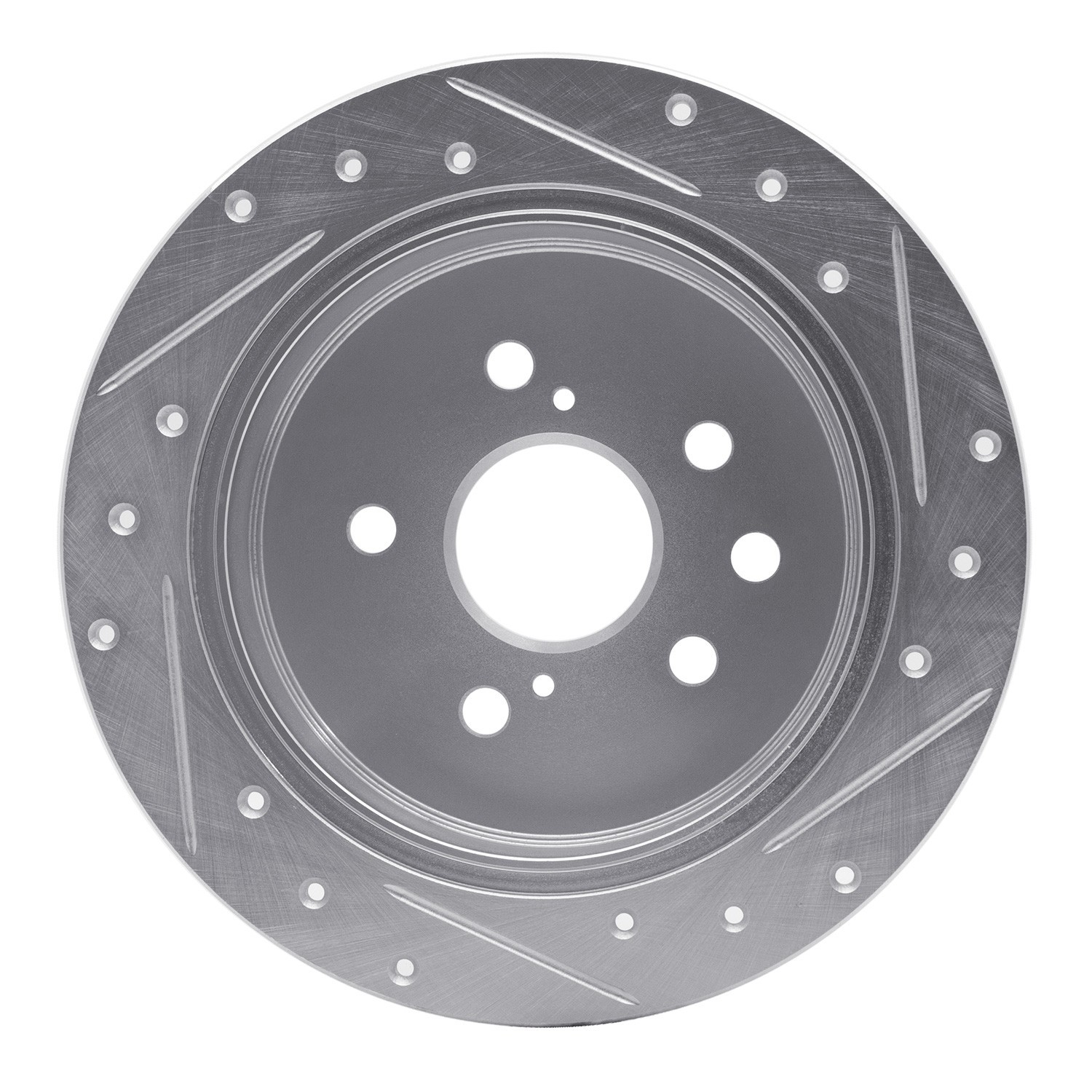 DYN 631-75016L DFC Brake Rotor - Drilled and Slotted - Silver - Image 3