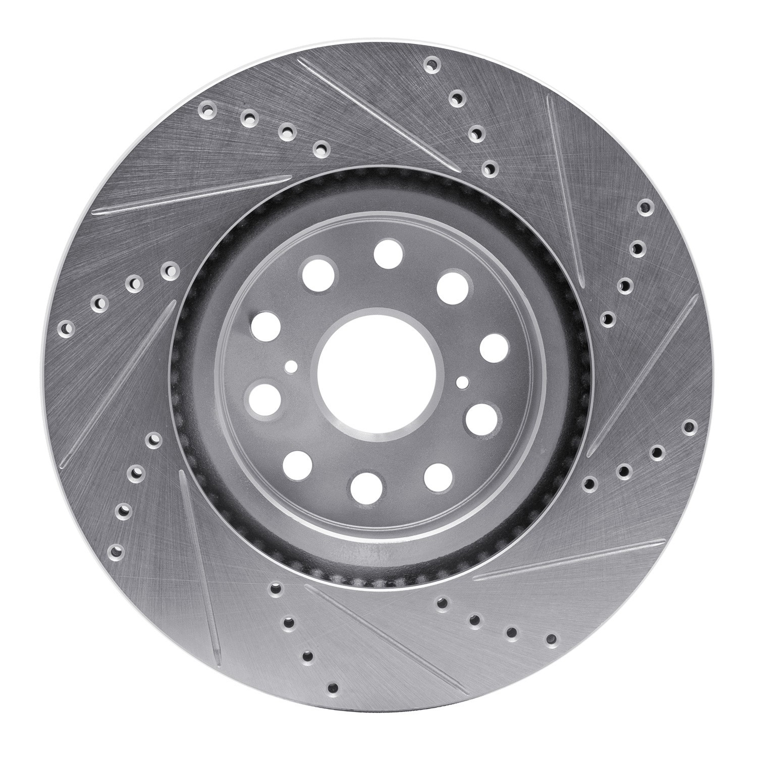 DYN 631-75017L DFC Brake Rotor - Drilled and Slotted - Silver - Image 4
