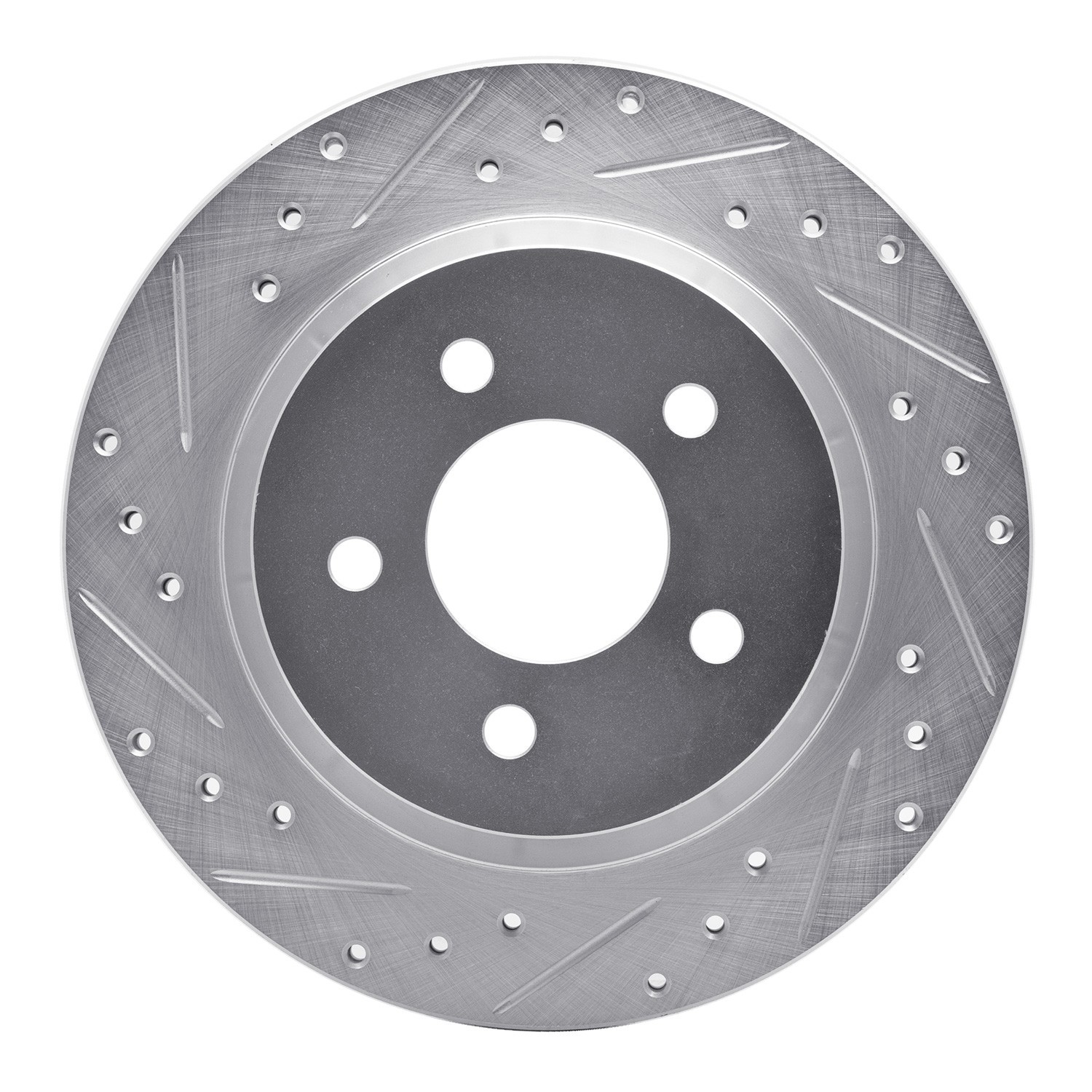 DYN 631-75017L DFC Brake Rotor - Drilled and Slotted - Silver