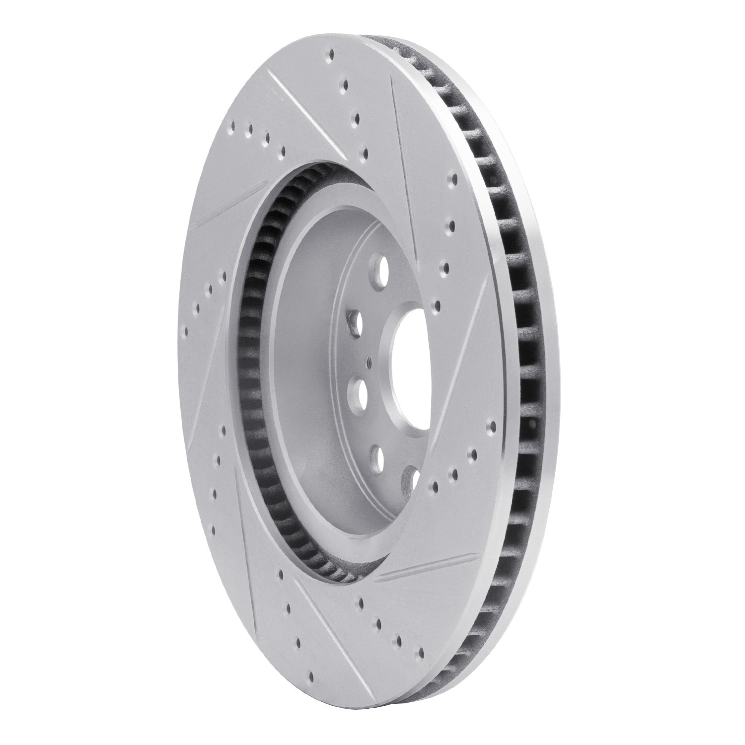 DYN 631-75017L DFC Brake Rotor - Drilled and Slotted - Silver - Image 2