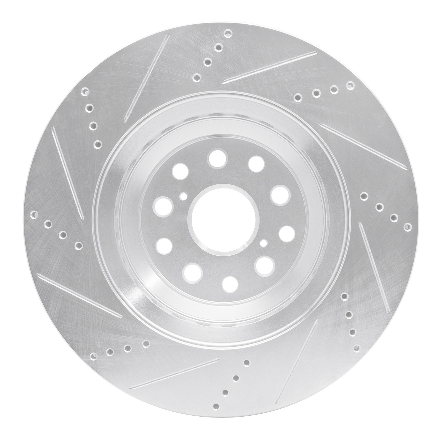 DYN 631-75020D DFC Brake Rotor - Drilled and Slotted - Silver - Image 4