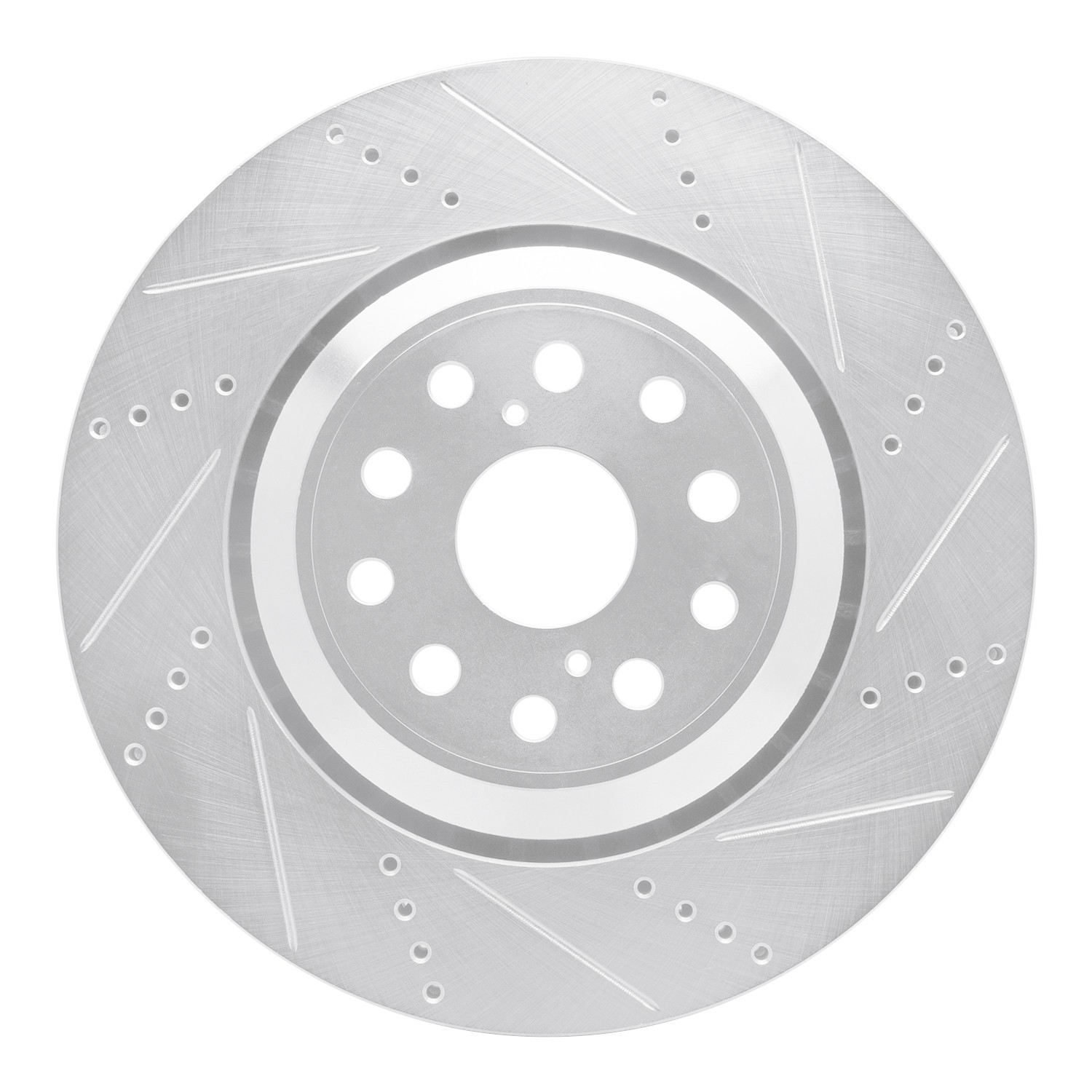 DYN 631-75020D DFC Brake Rotor - Drilled and Slotted - Silver - Image 5