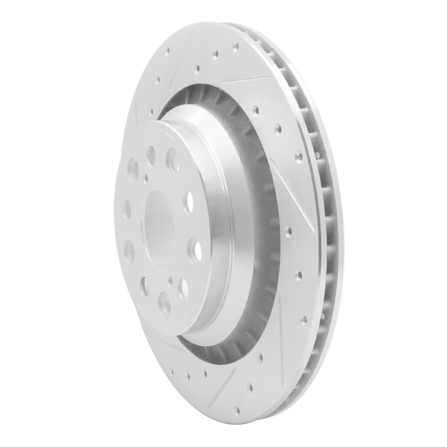 DYN 631-75021D DFC Brake Rotor - Drilled and Slotted - Silver - Image 3