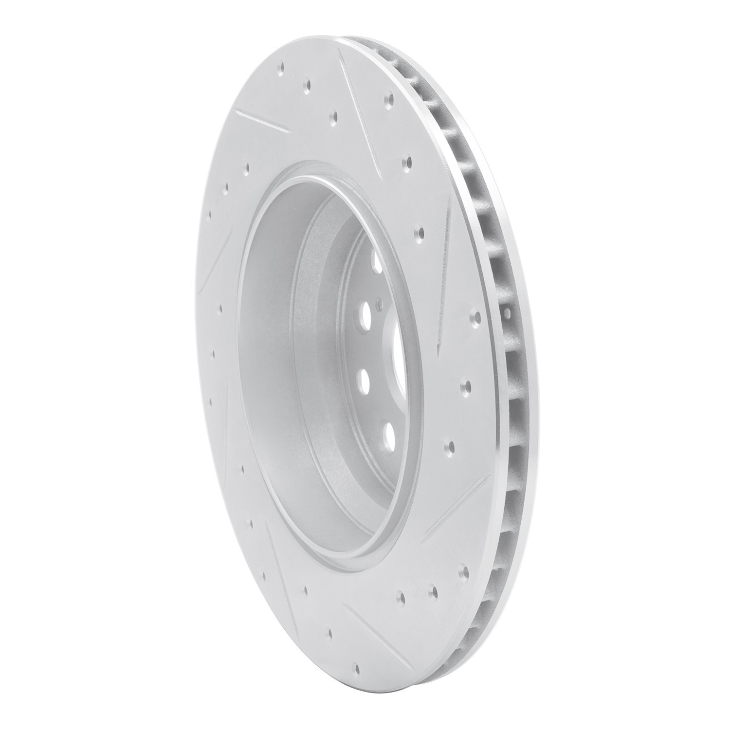 DYN 631-75021D DFC Brake Rotor - Drilled and Slotted - Silver - Image 2