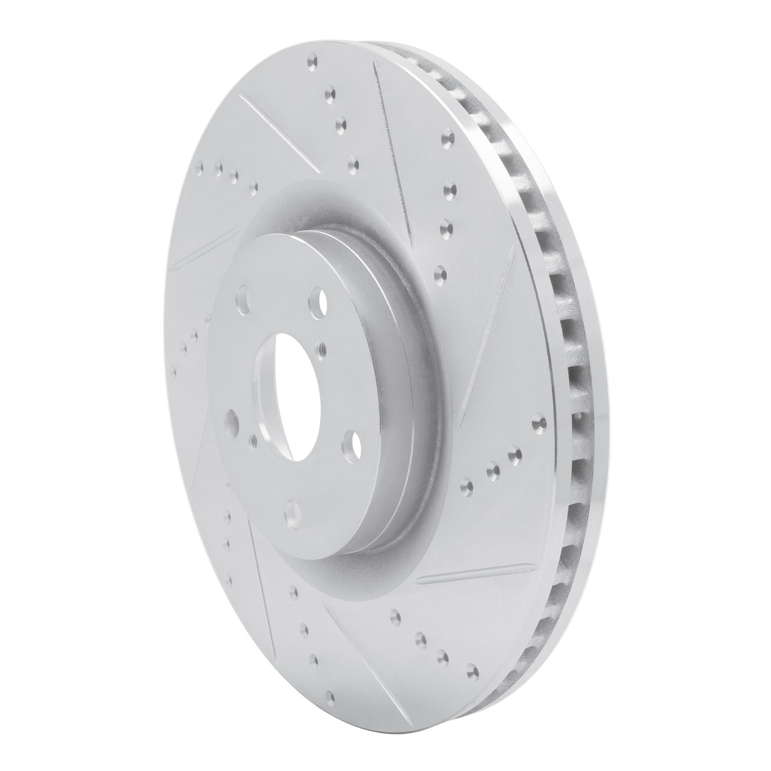 DYN 631-75028D DFC Brake Rotor - Drilled and Slotted - Silver - Image 2
