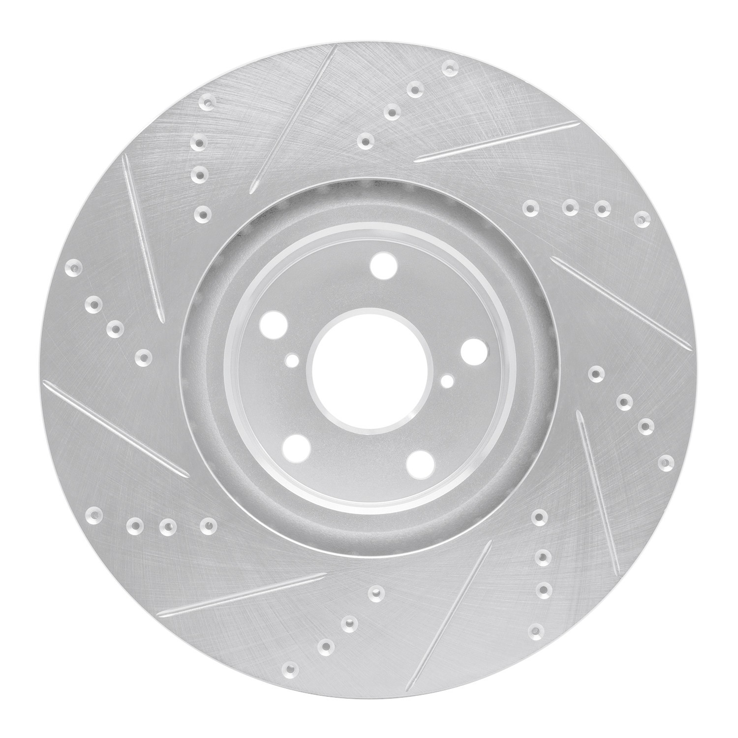 DYN 631-75028D DFC Brake Rotor - Drilled and Slotted - Silver - Image 3