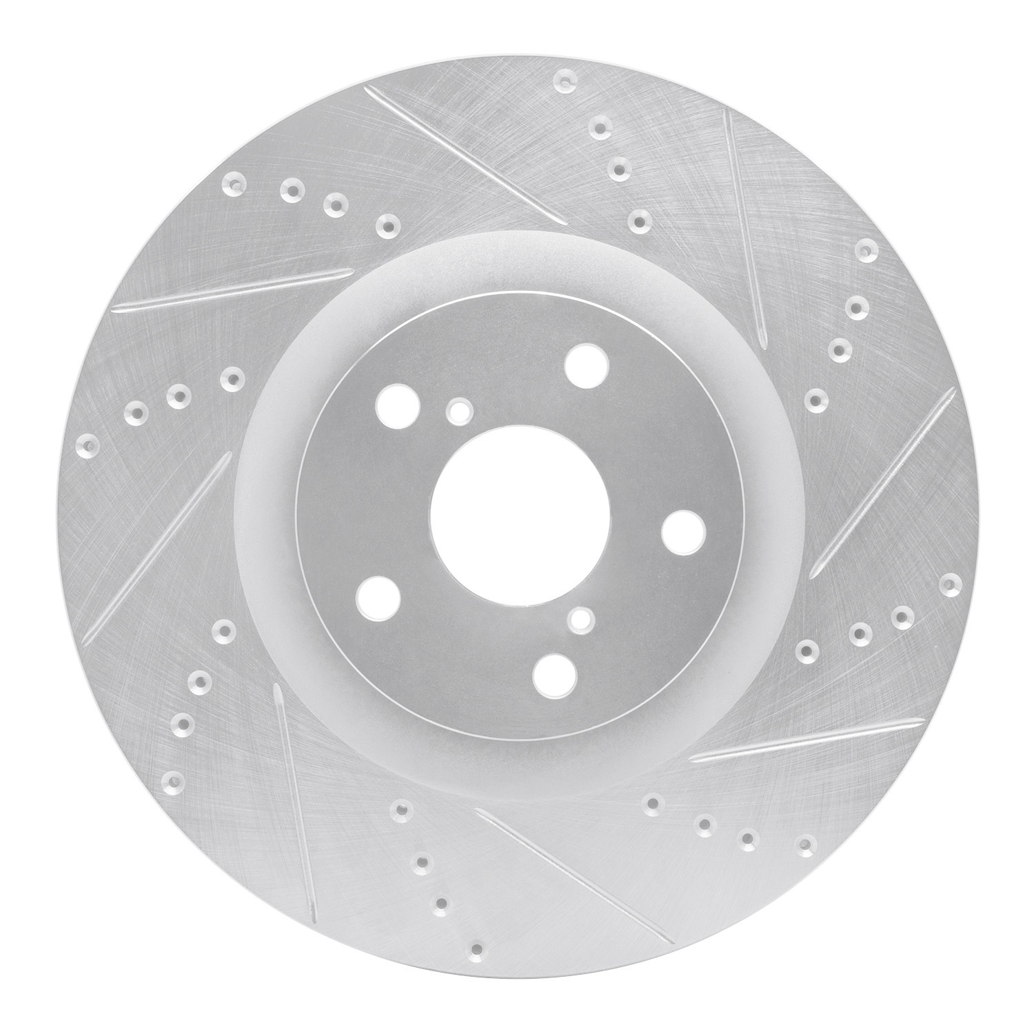 DYN 631-75028D DFC Brake Rotor - Drilled and Slotted - Silver - Image 4