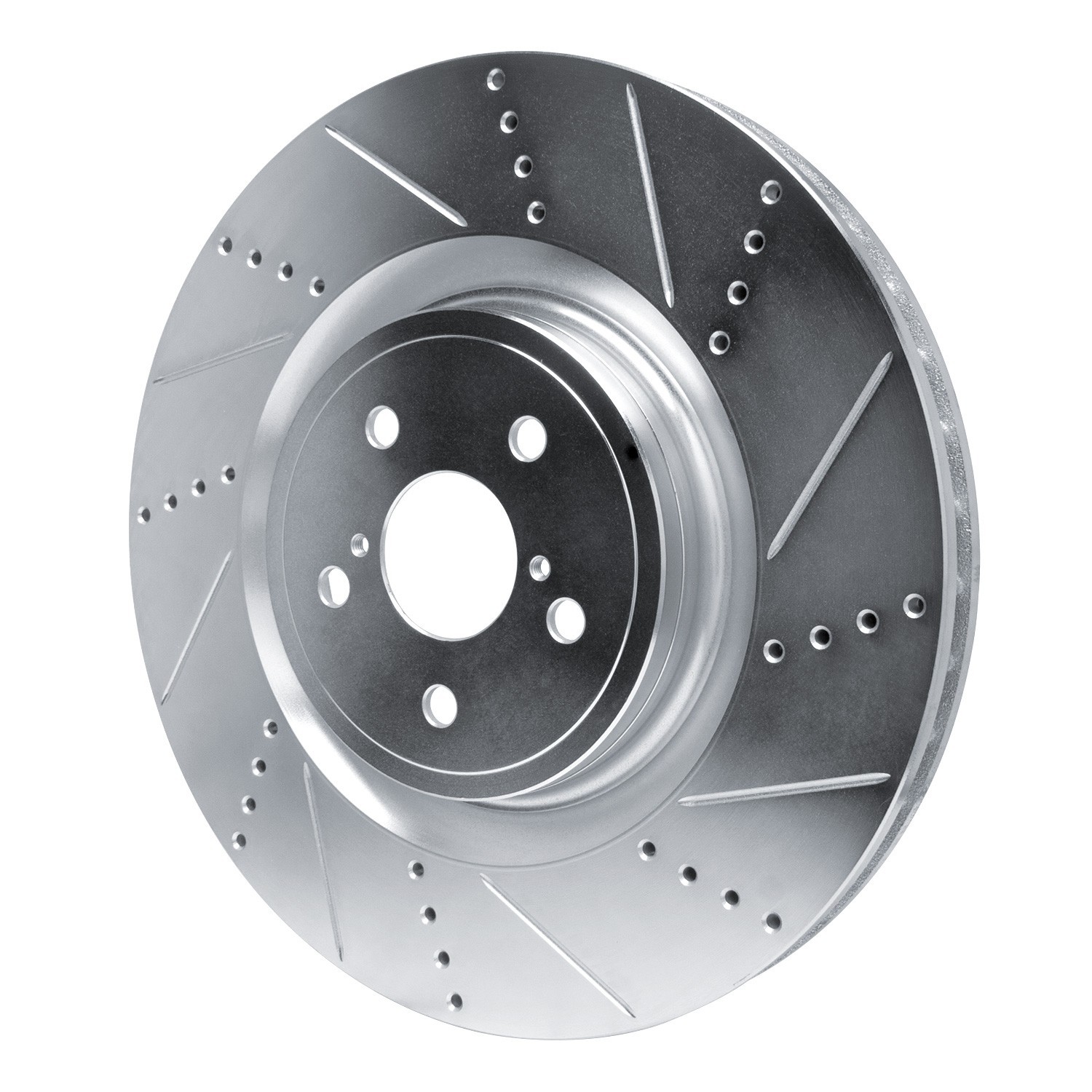 DYN 631-75037D DFC Brake Rotor - Drilled and Slotted - Silver - Image 4