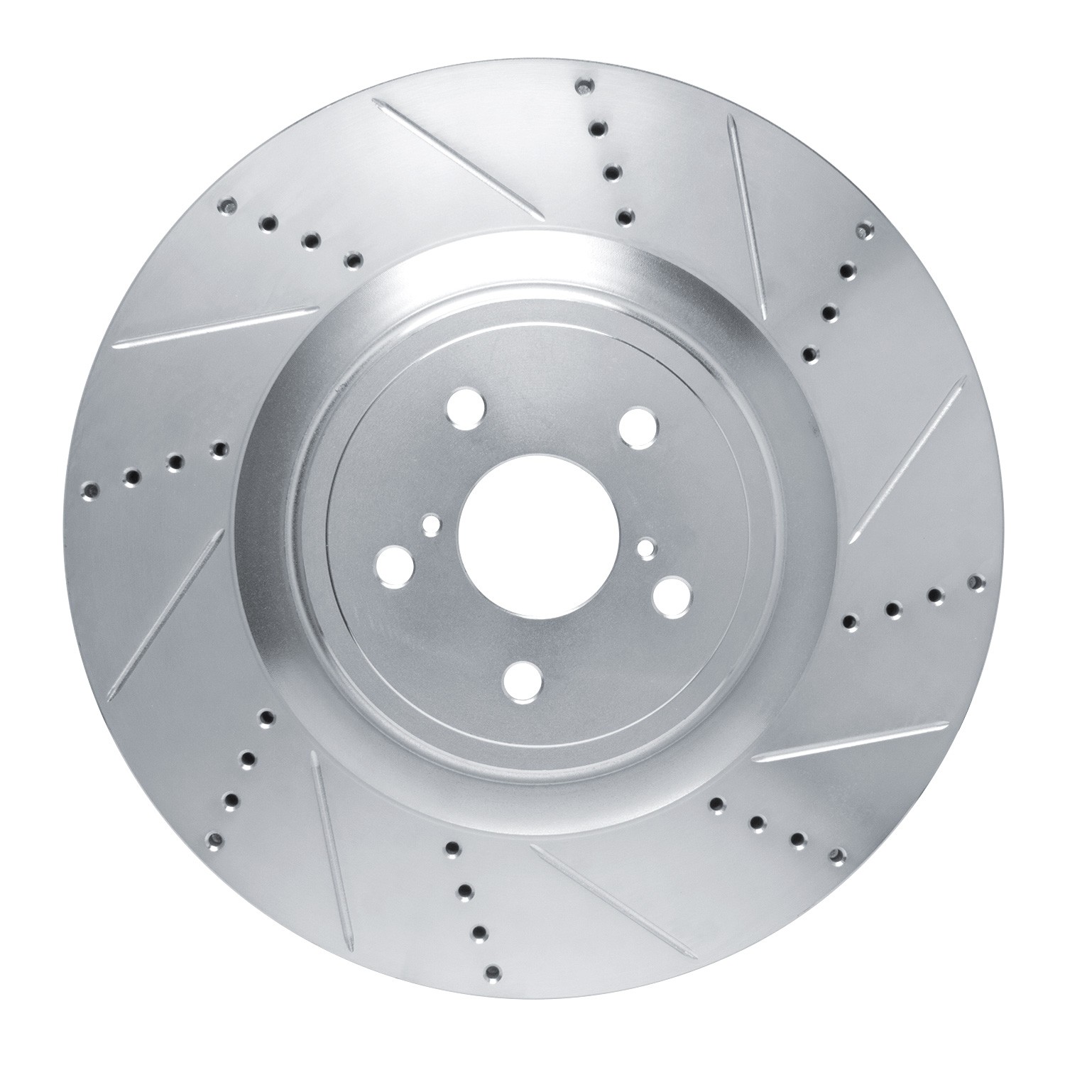 DYN 631-75037D DFC Brake Rotor - Drilled and Slotted - Silver - Image 2