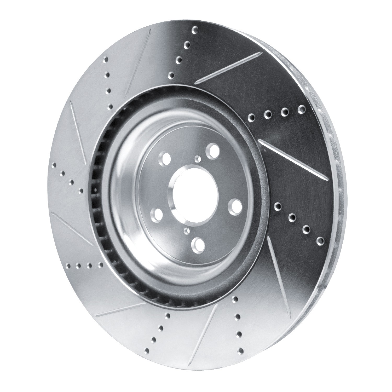 DYN 631-75037D DFC Brake Rotor - Drilled and Slotted - Silver - Image 3