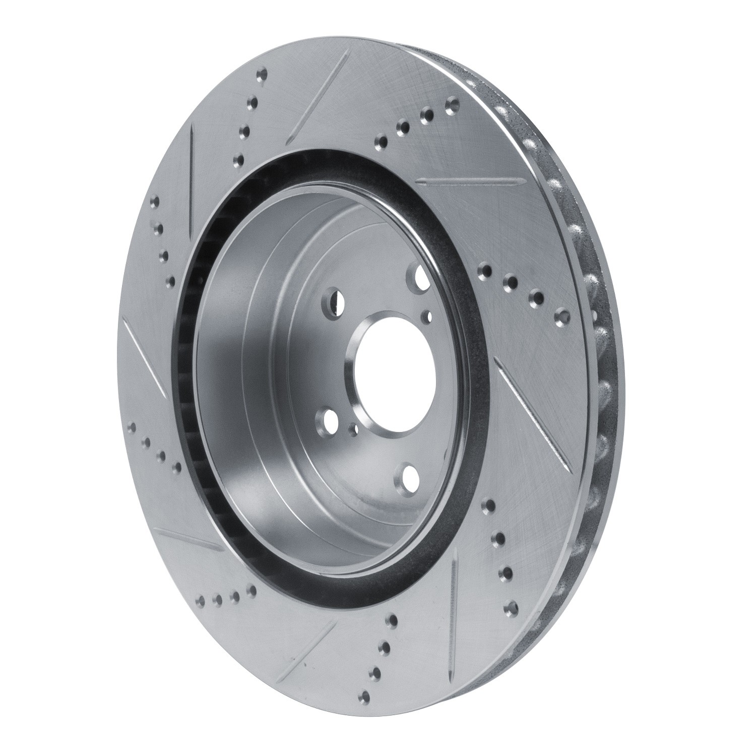 DYN 631-75039D DFC Brake Rotor - Drilled and Slotted - Silver - Image 2