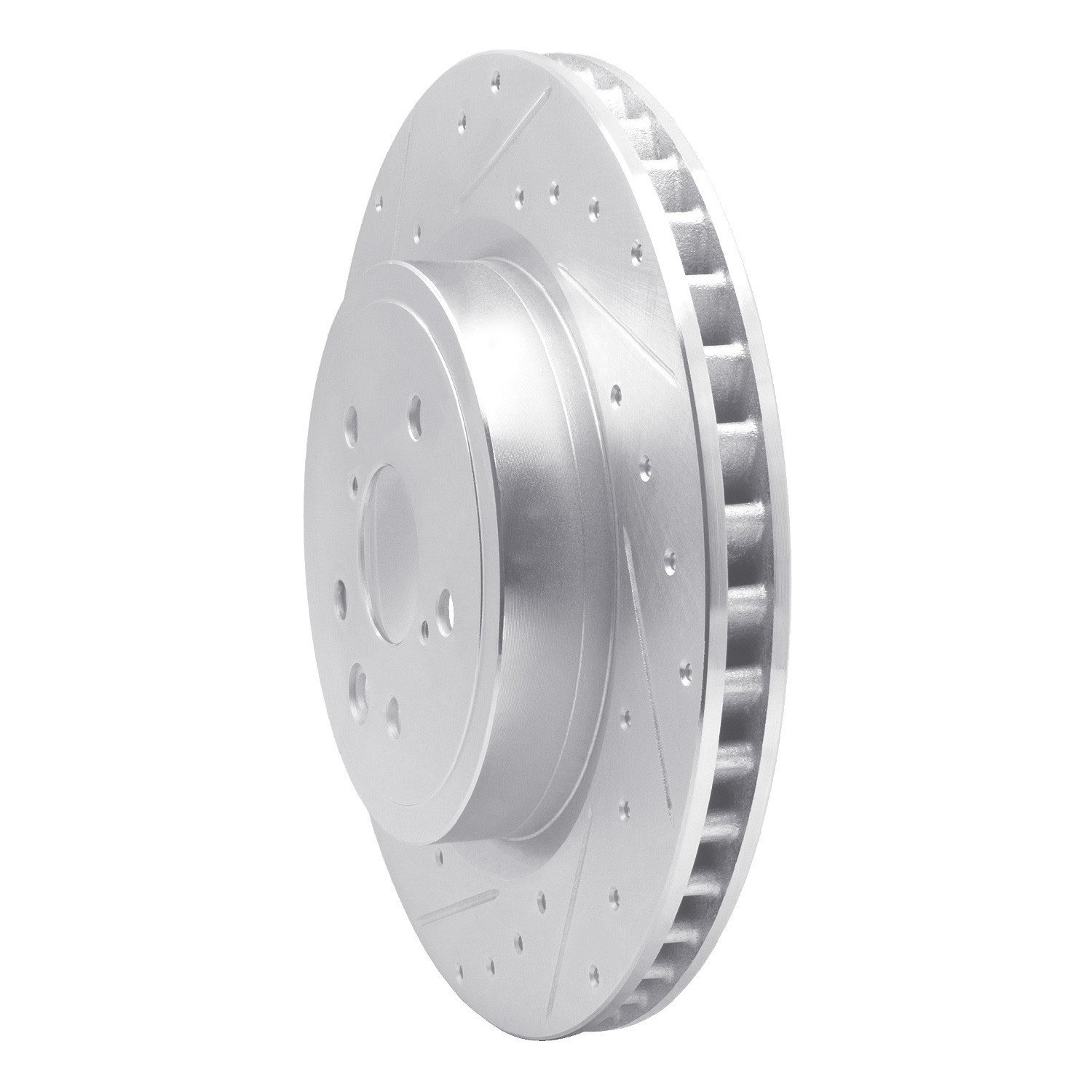DYN 631-75040D DFC Brake Rotor - Drilled and Slotted - Silver - Image 3