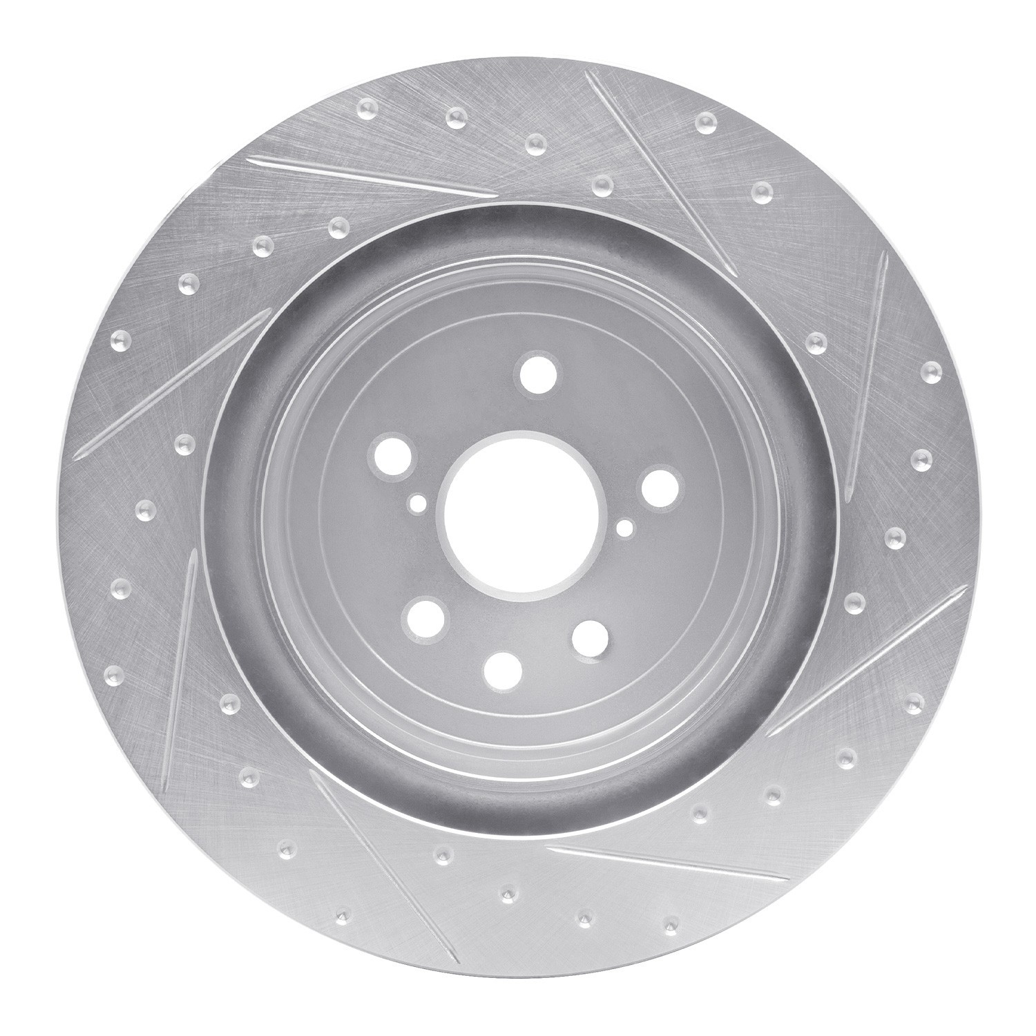 DYN 631-75040D DFC Brake Rotor - Drilled and Slotted - Silver - Image 4