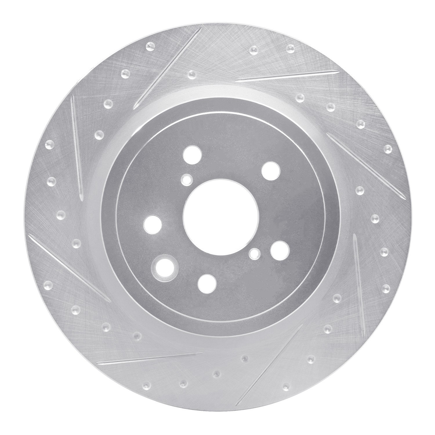 DYN 631-75040D DFC Brake Rotor - Drilled and Slotted - Silver
