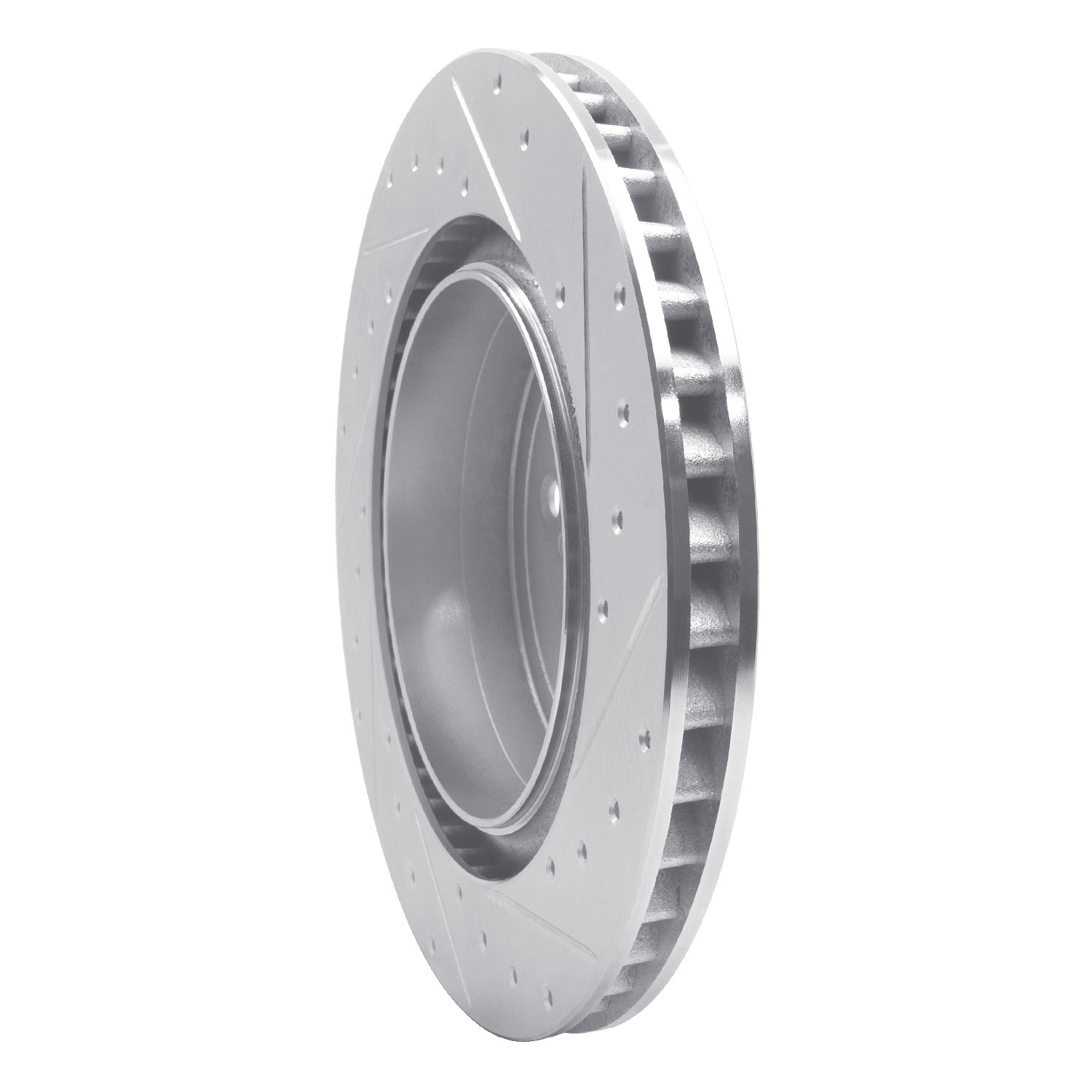 DYN 631-75040D DFC Brake Rotor - Drilled and Slotted - Silver - Image 2