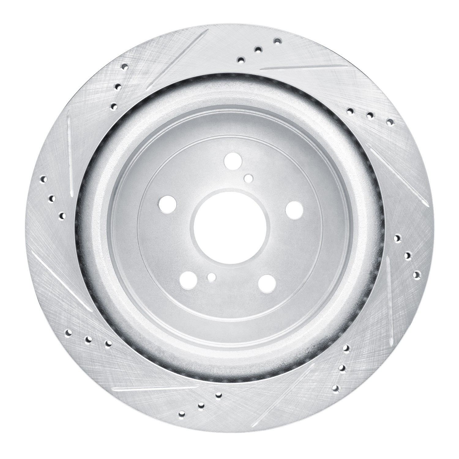 DYN 631-75042R DFC Brake Rotor - Drilled and Slotted - Silver