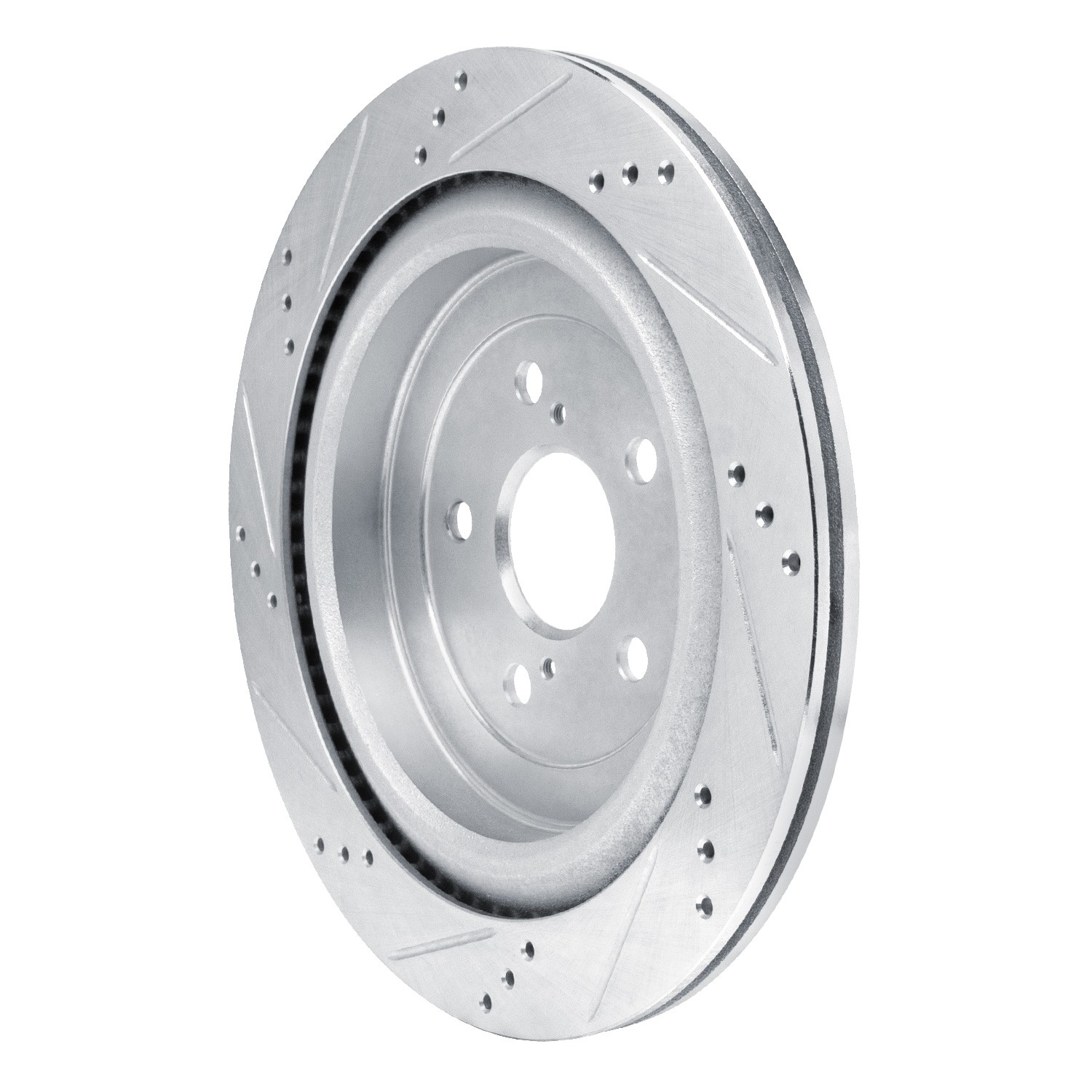 DYN 631-75042R DFC Brake Rotor - Drilled and Slotted - Silver - Image 3
