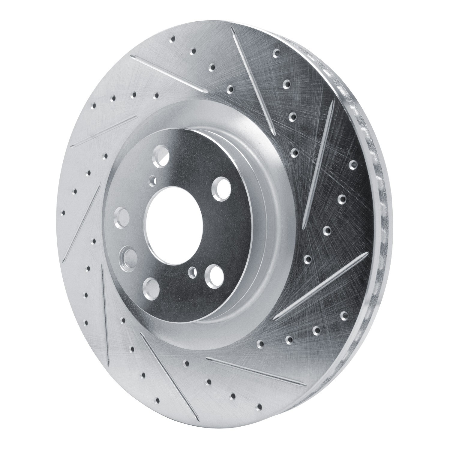 DYN 631-75055D DFC Brake Rotor - Drilled and Slotted - Silver - Image 3