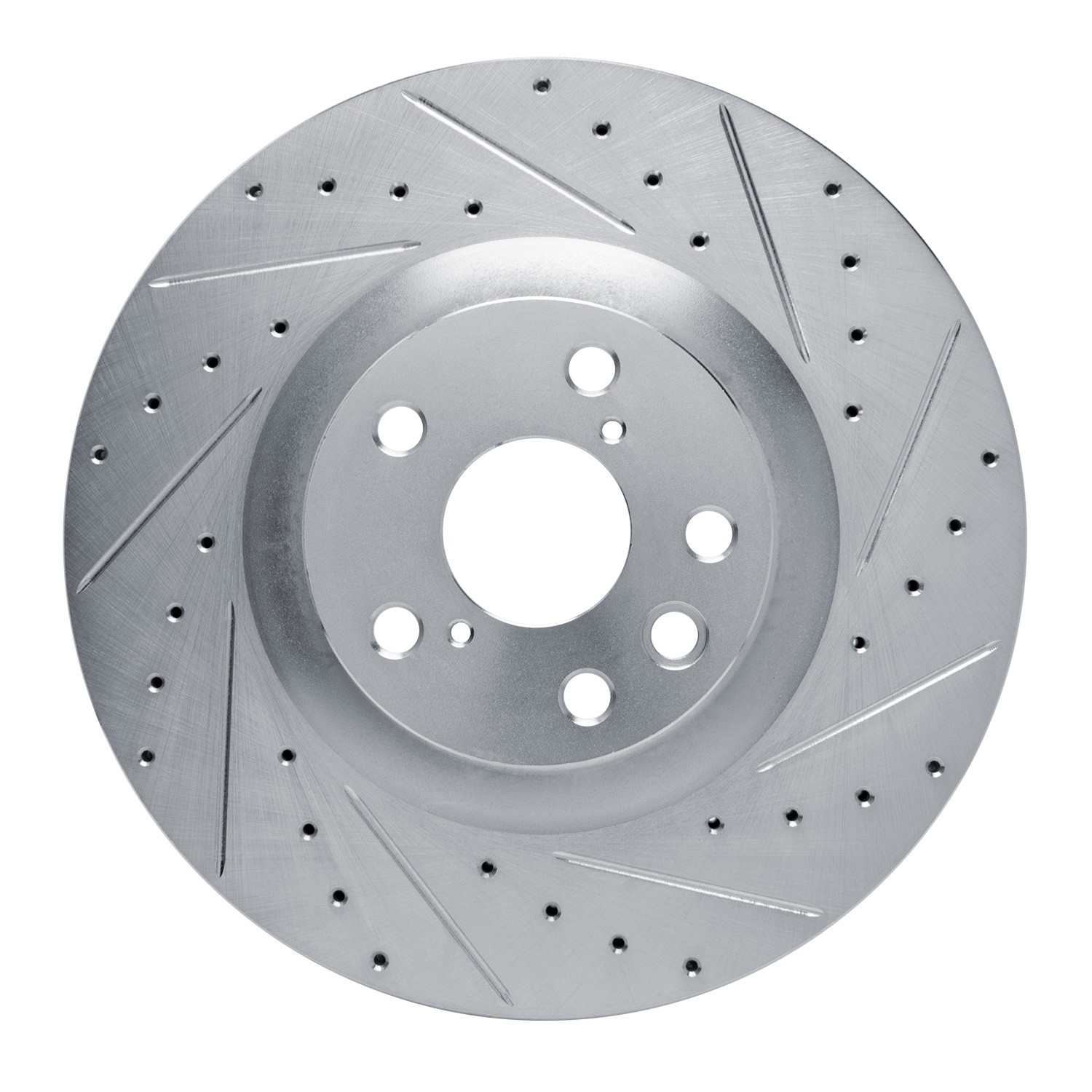 DYN 631-75055D DFC Brake Rotor - Drilled and Slotted - Silver