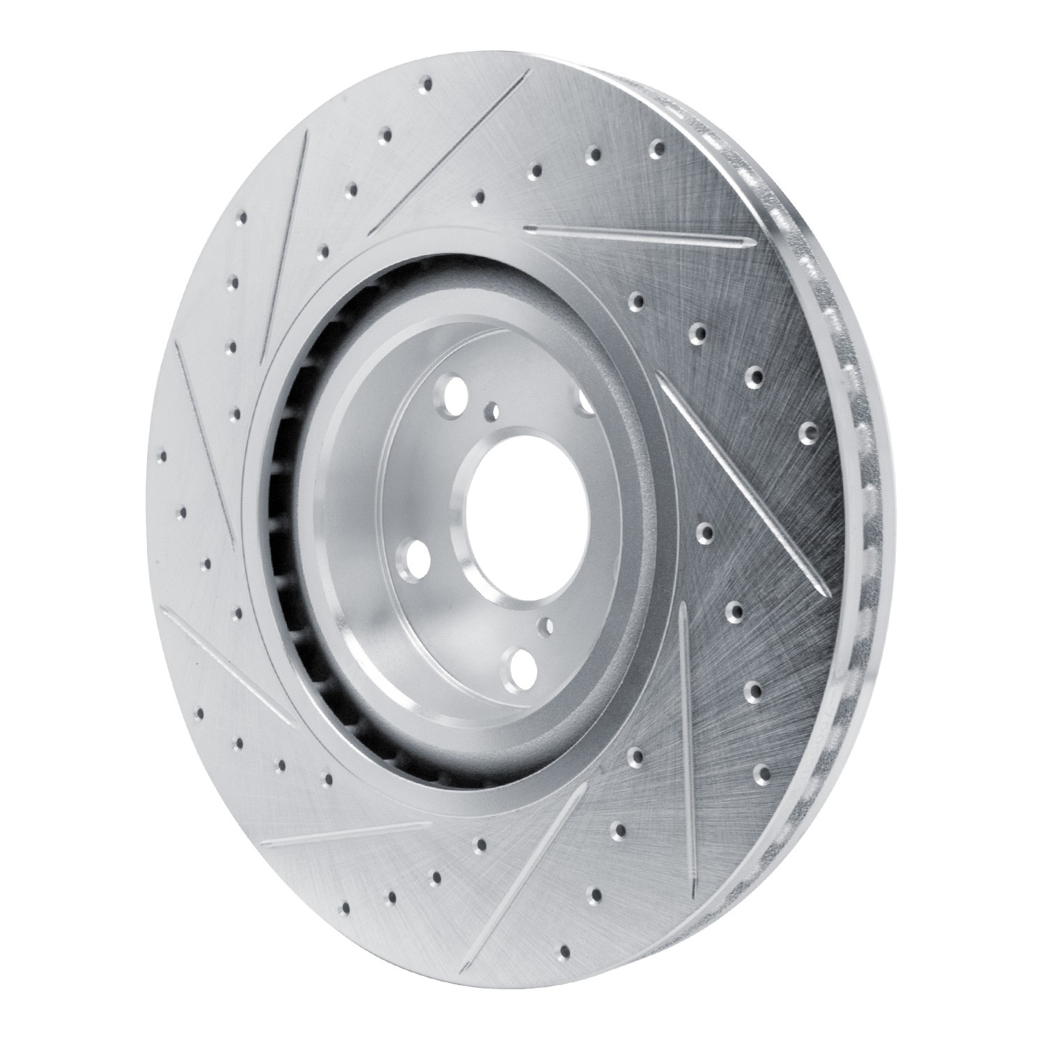 DYN 631-75055D DFC Brake Rotor - Drilled and Slotted - Silver - Image 2