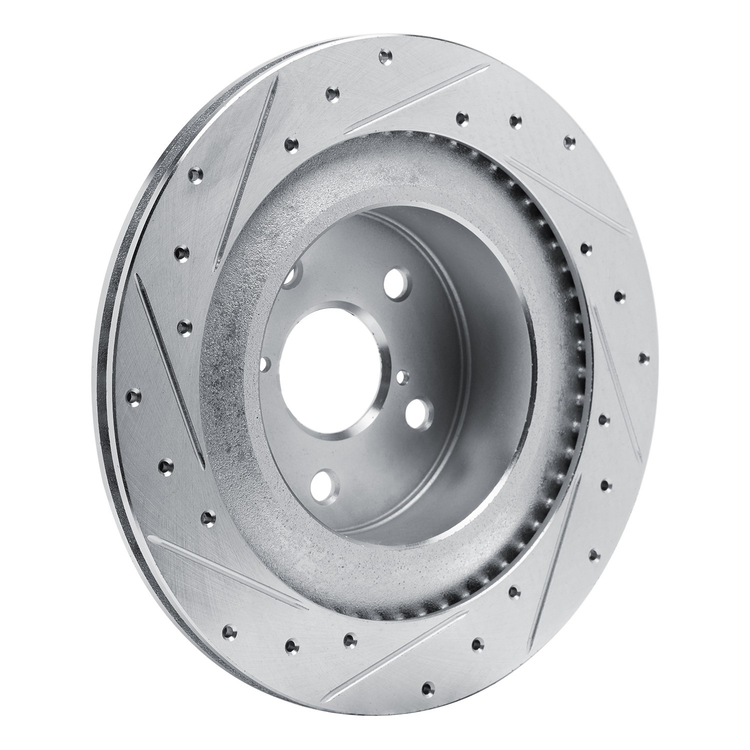 DYN 631-75059R DFC Brake Rotor - Drilled and Slotted - Silver - Image 3